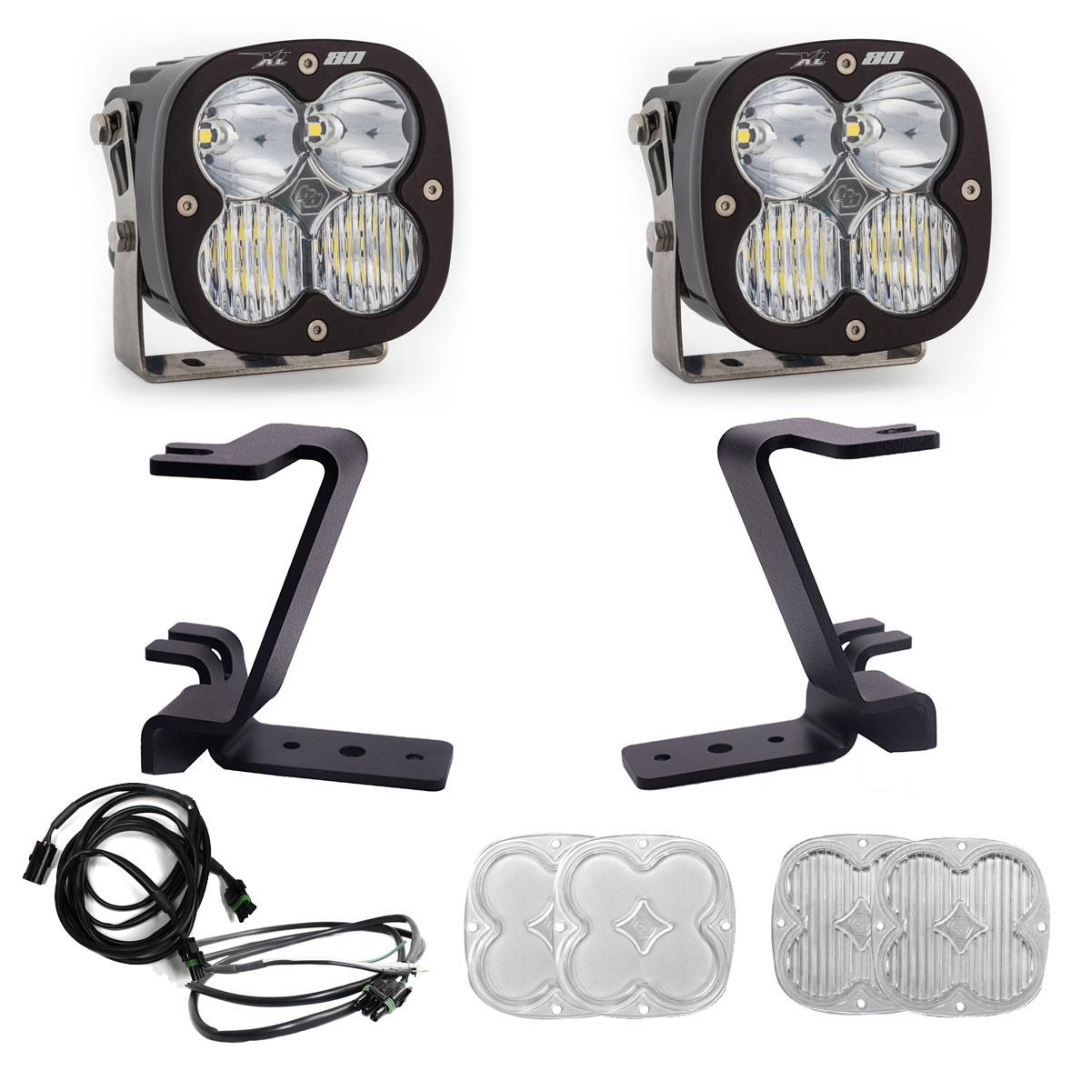 BAJA DESIGNS XL80 A-Pillar Kit 23-On Ford F-250/350 Super Duty Driving/Combo Clear Upfitter Wiring I 448212UP