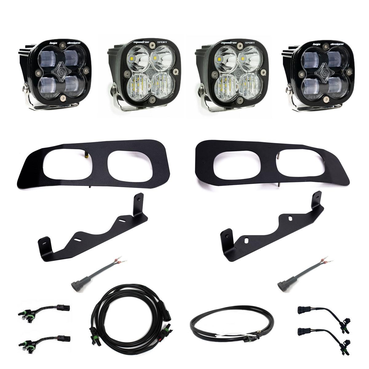 BAJA DESIGNS Squadron SAE/Sport Fog Pocket Kit 2023-On Ford F-250/350 Super Duty SAE Fog Clear Upfitter Wiring I 448225UP
