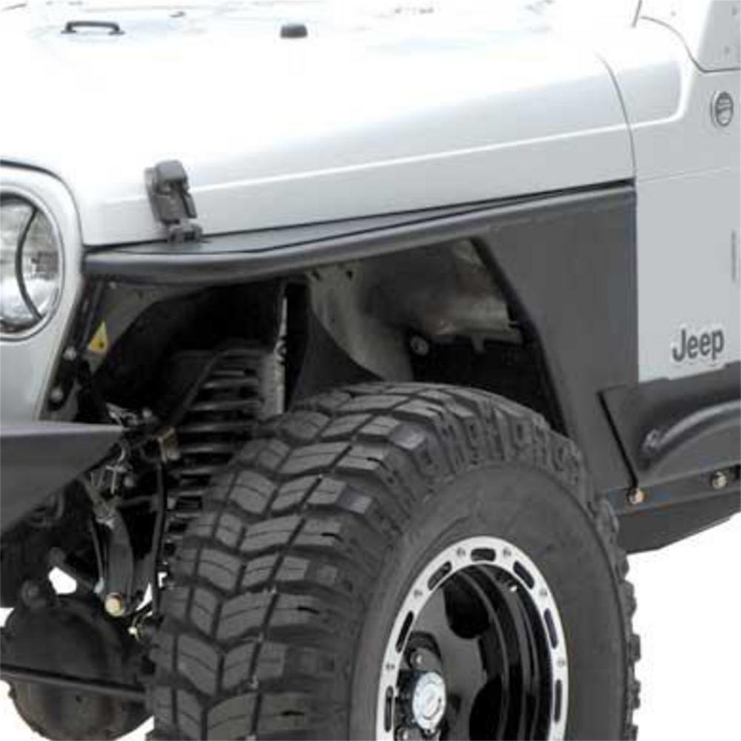 Smittybilt XRC Tube Fender Front w/3 in. Flare Textured Black Powder Coat Relocates Factory Latch I 76867
