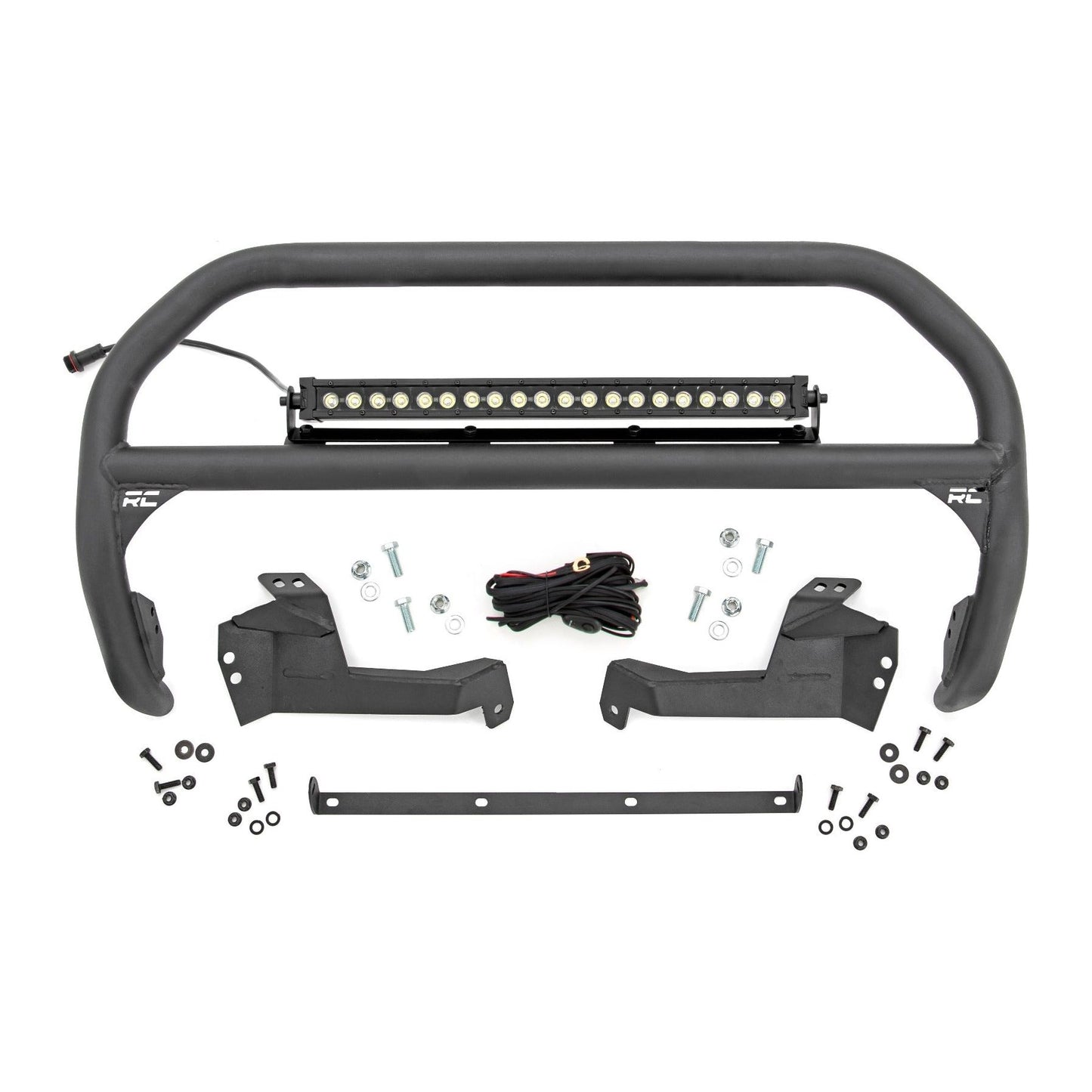 Rough Country Black Series w/ White DRL Nudge Bar I 51042