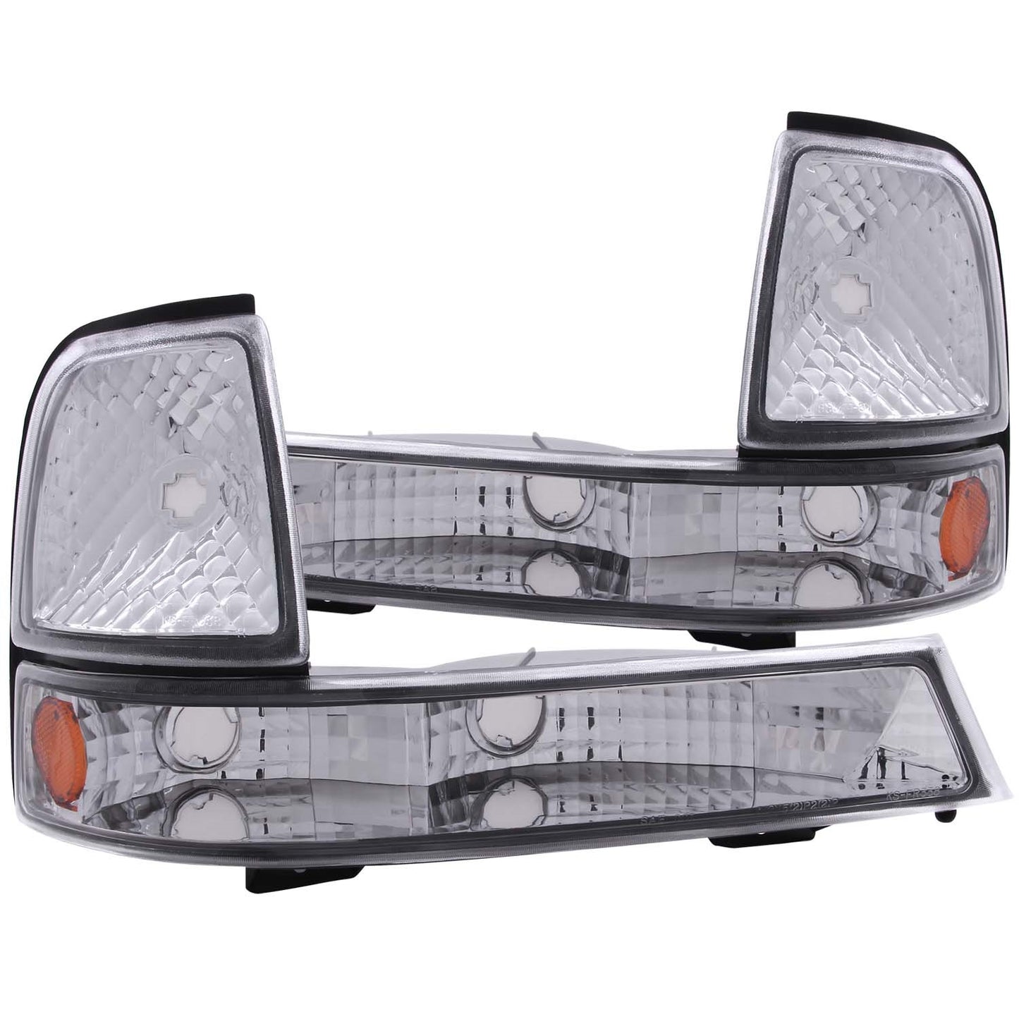 Anzo USA | Euro Parking Lights Clear Lens Chrome Housing Amber Reflector Pair | Fits Ranger | 511003
