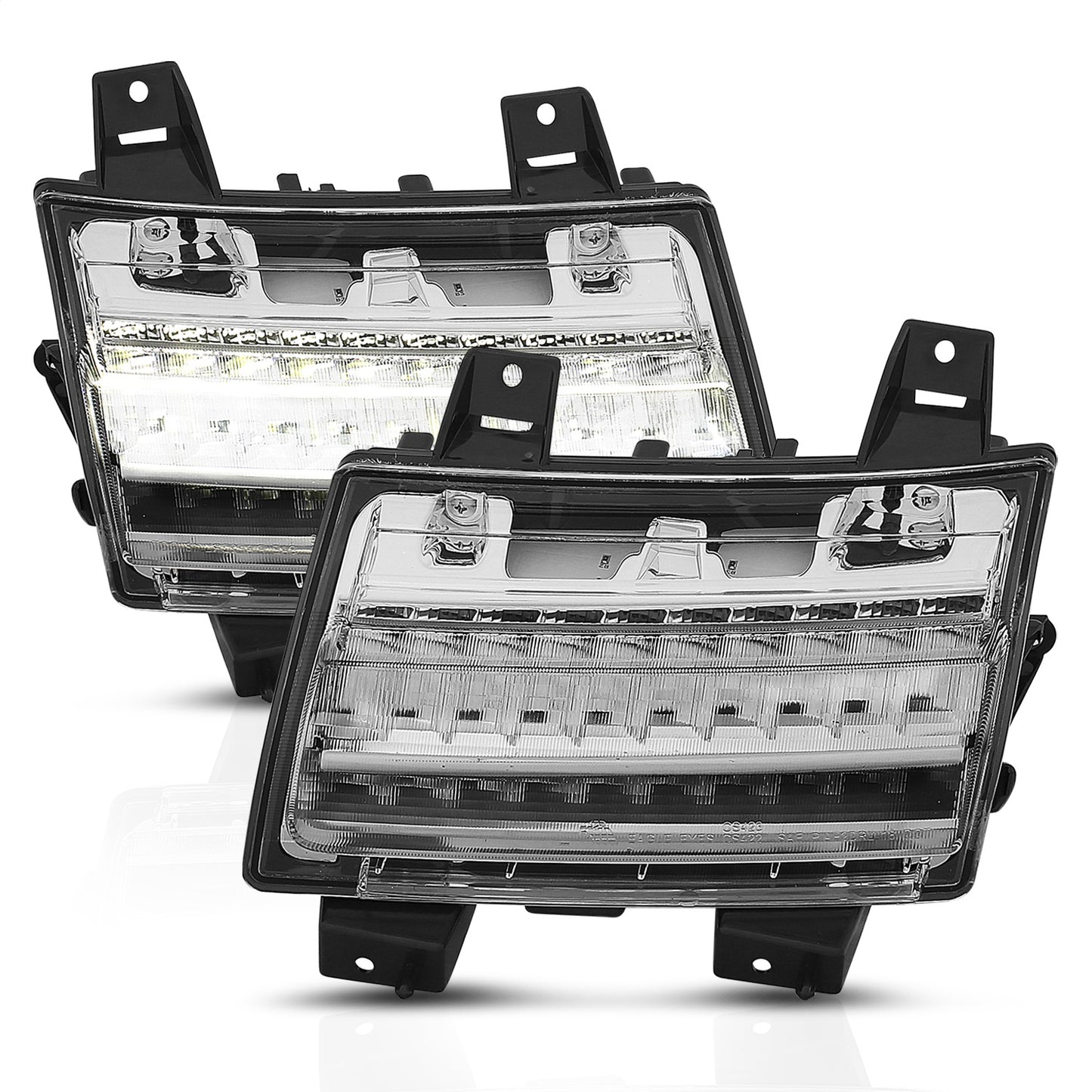 Anzo USA | Side Marker Light Assembly LED Chrome Clear w/Sequential Signal Pair | Fits Wrangler | 511082