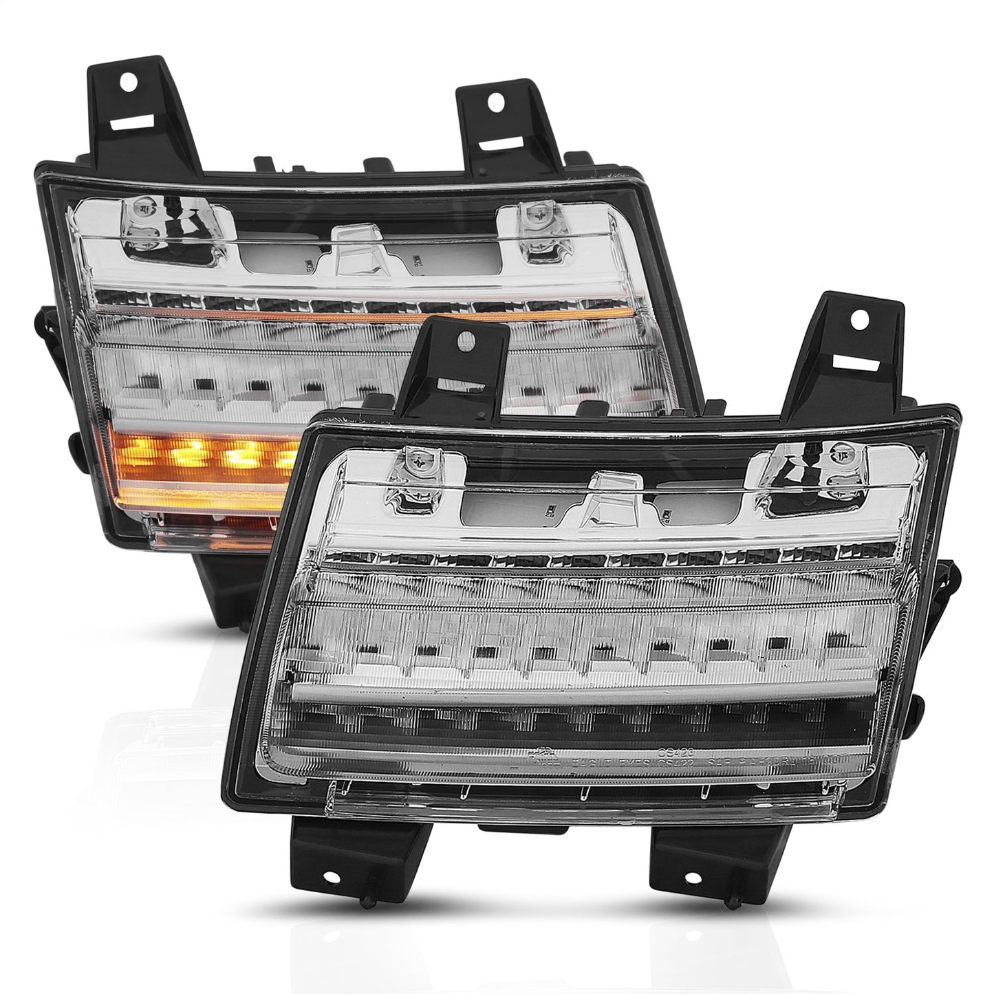 Anzo USA | Side Marker Light Assembly LED Chrome Clear w/Sequential Signal Pair | Fits Wrangler | 511082