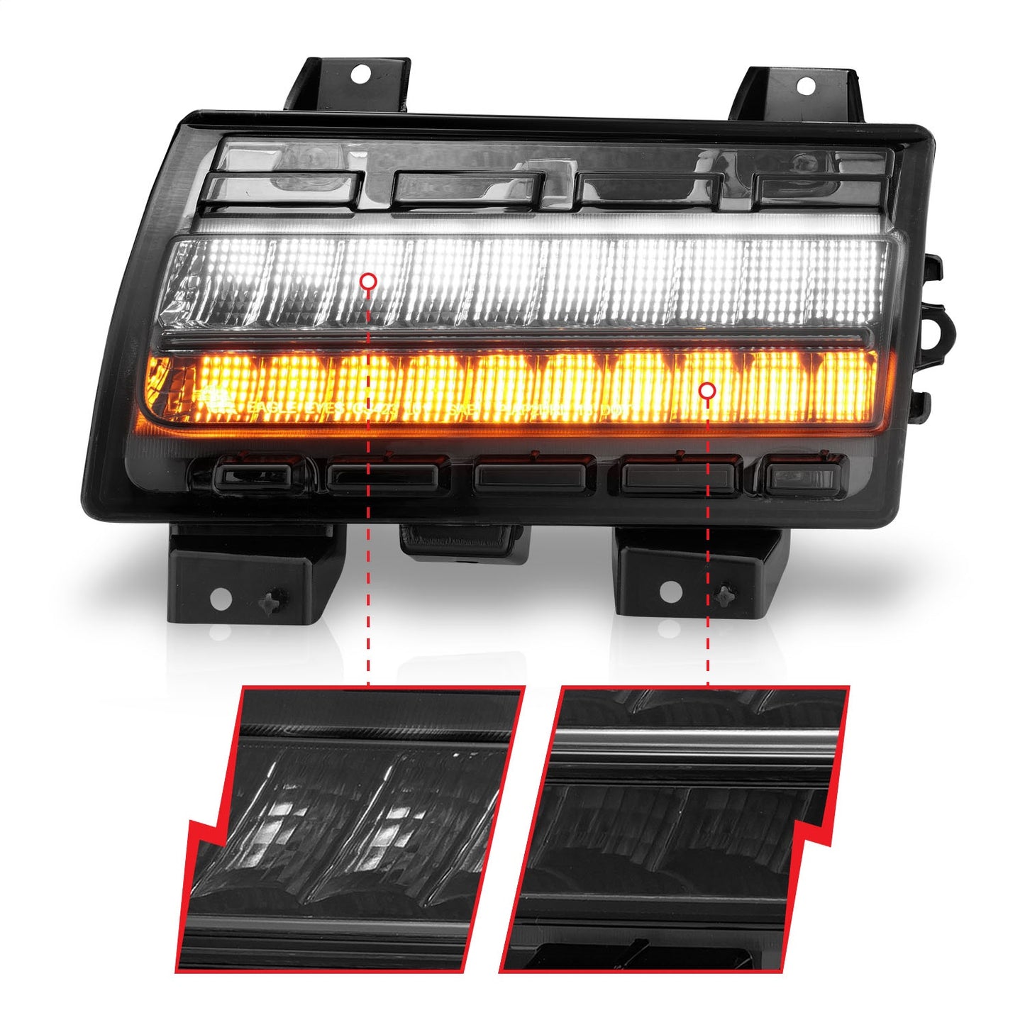Anzo USA | Side Marker Light Assembly LED Smoke Lens Chrome Housing w/Sequential Signal Pair | Fits Wrangler | 511088