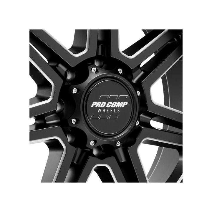 Pro Comp 62 Series Apex, 20×10 Wheel with 8×6.5 Bolt Pattern – Satin Black Milled – 5162-218247