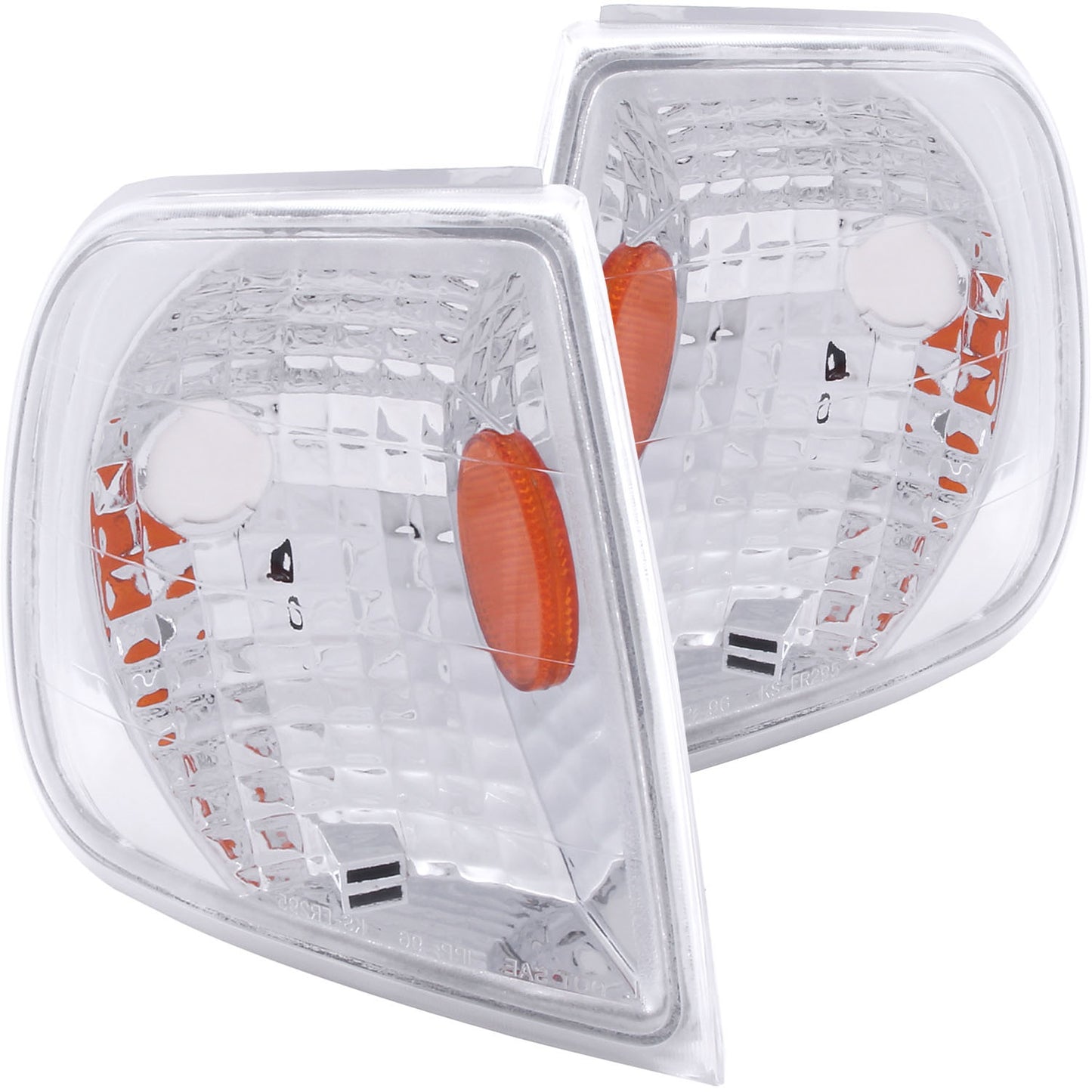 Anzo USA | Cornering Light Assembly Euro Clear Lens Chrome Housing Amber Reflector Pair | Fits F-150 | 521012