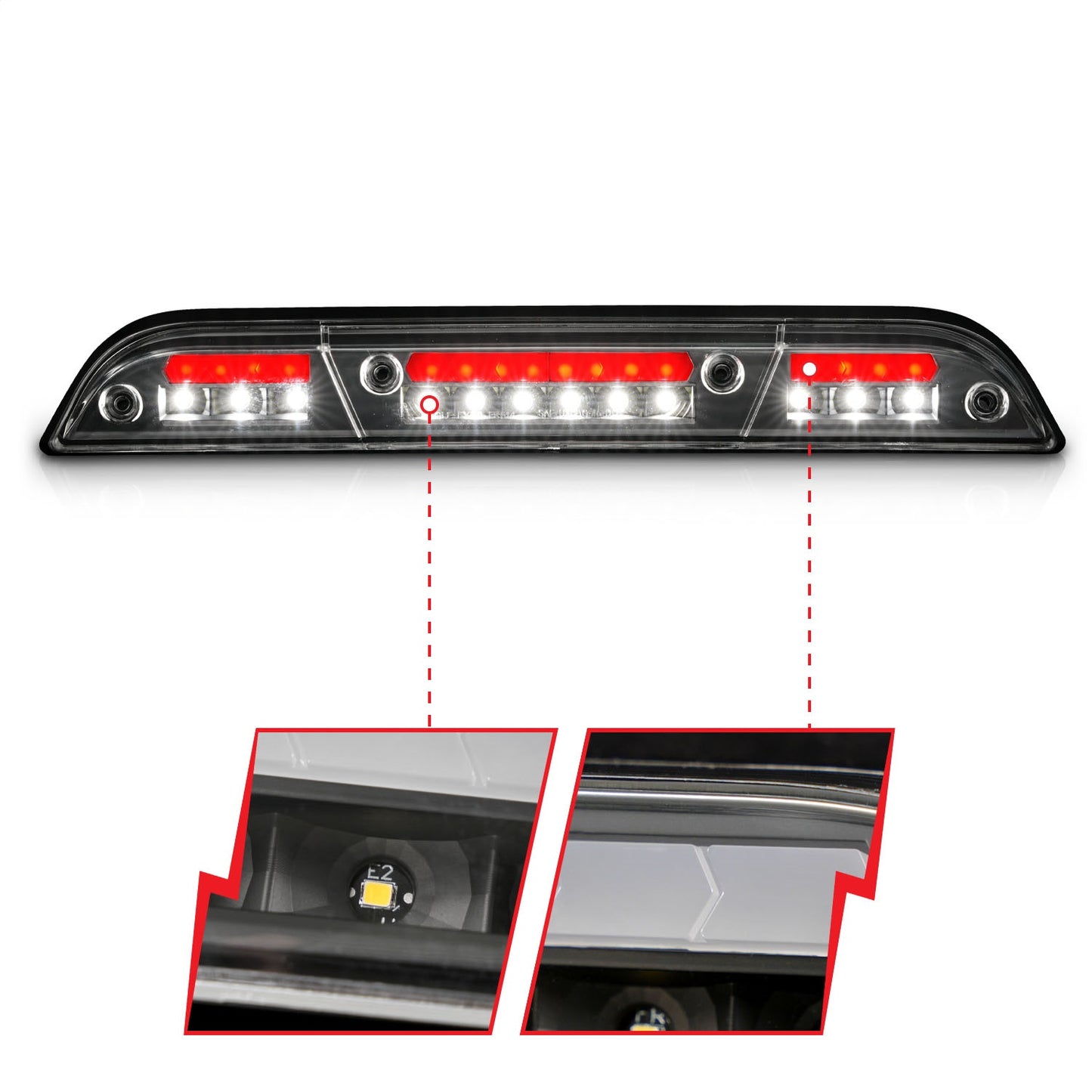 Anzo USA | Third Brake Light Assembly LED Clear Lens Black Housing | Fits F-150 | 531111