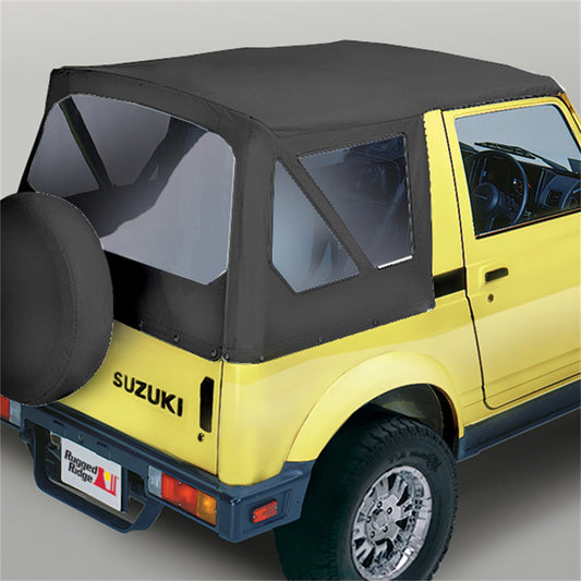 RUGGED RIDGE | 53701.15 | 86-95 Suzuki Samurai Replacement Soft Top,Black Denim,Clear Windows