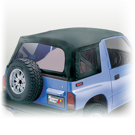 RUGGED RIDGE | 53702.15 | 88-94 Suzuki Sidekicks,Tracker Soft Top,Black Denim,Clear Windows