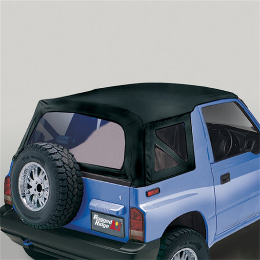 RUGGED RIDGE | 53703.15 | 95-98 Suzuki Sidekicks,Tracker Soft Top,Black Denim,Clear Windows