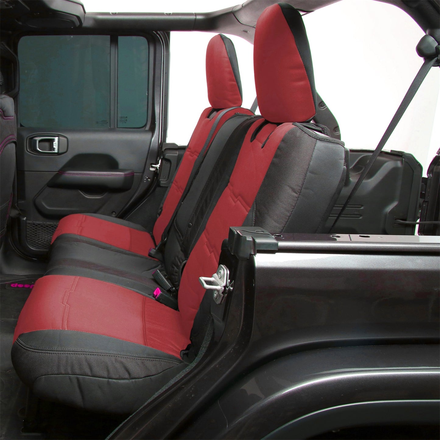 Smittybilt Neoprene Seat Cover Red/Black Front/Rear Gen 2 Kit I 576230