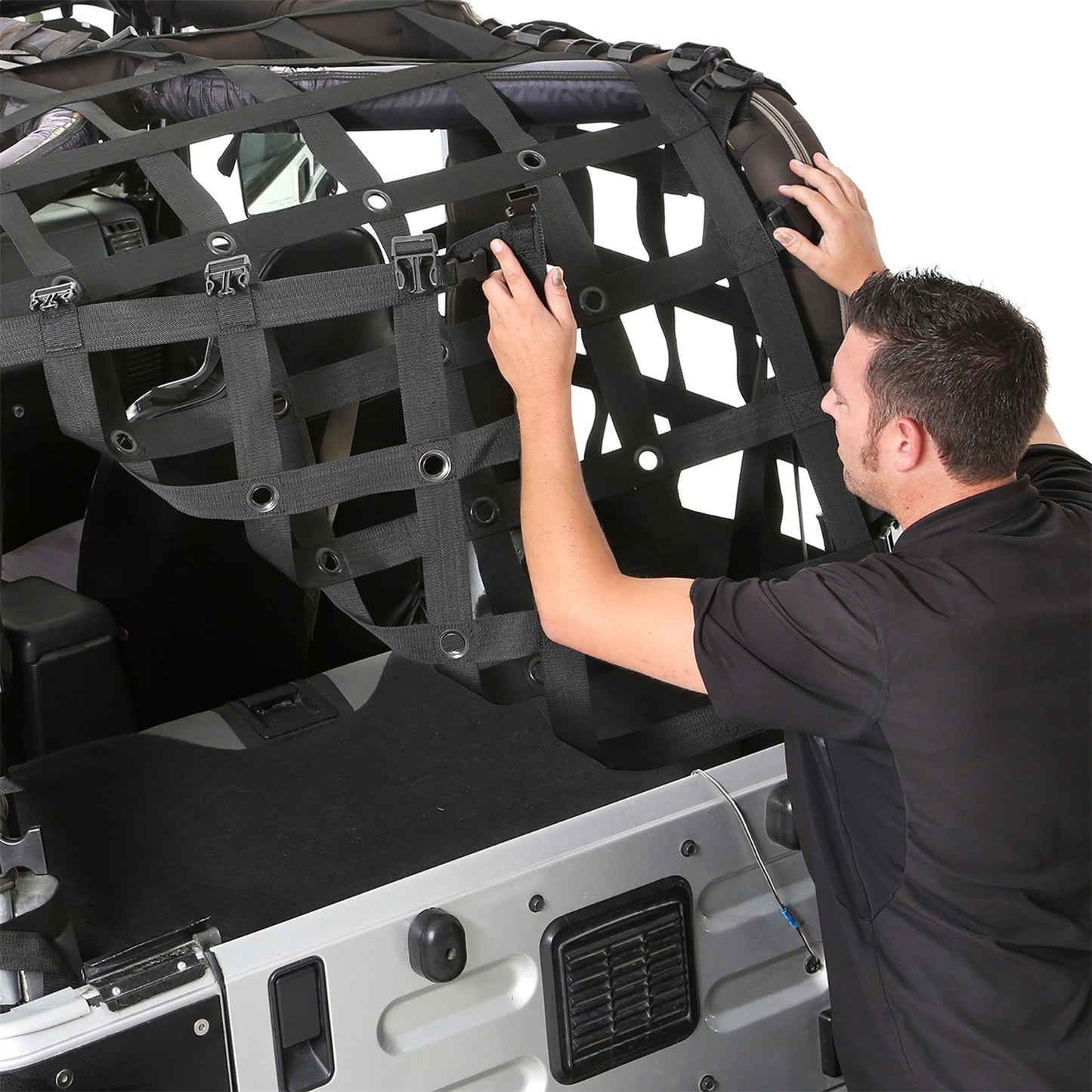 Smittybilt Cargo Restraint System HD Black Side And Rear Curtains Incl. I 581135