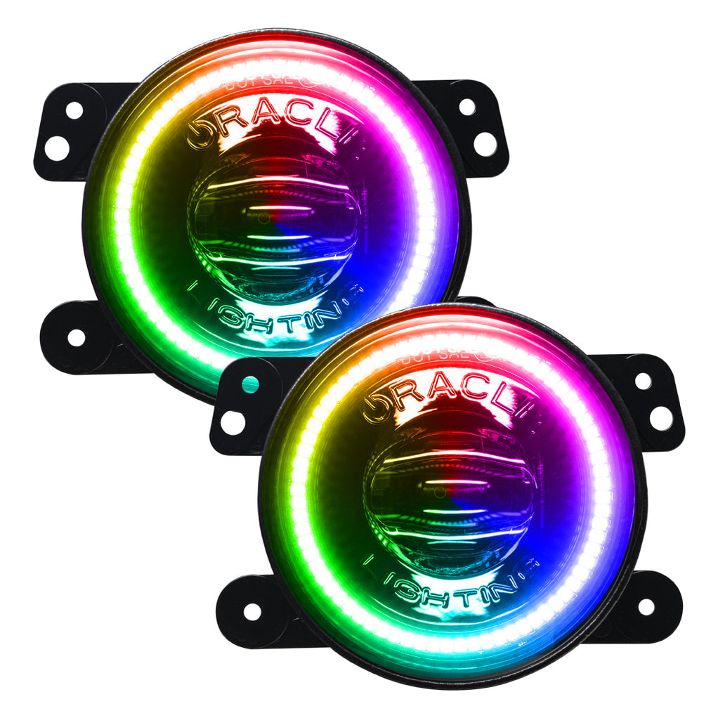 ORACLE Lighting Jeep Wrangler JK/JL & Gladiator JT High Performance 20W LED Fog Lights - Dynamic ColorSHIFT | 5846-332