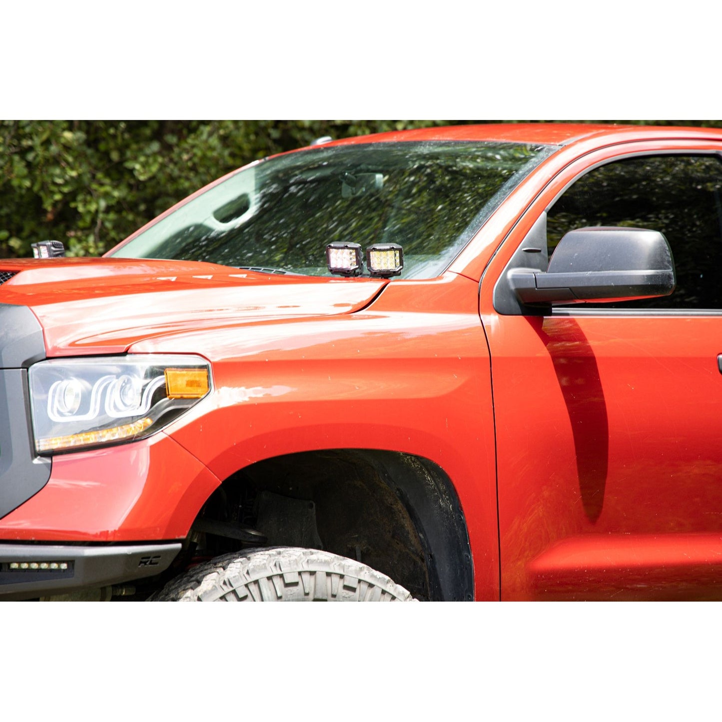 ROUGH COUNTRY LED Light Kit | Ditch Mount | Dual 2" Black Pairs | Amber DRL | Toyota Tundra (14-21) | 70838