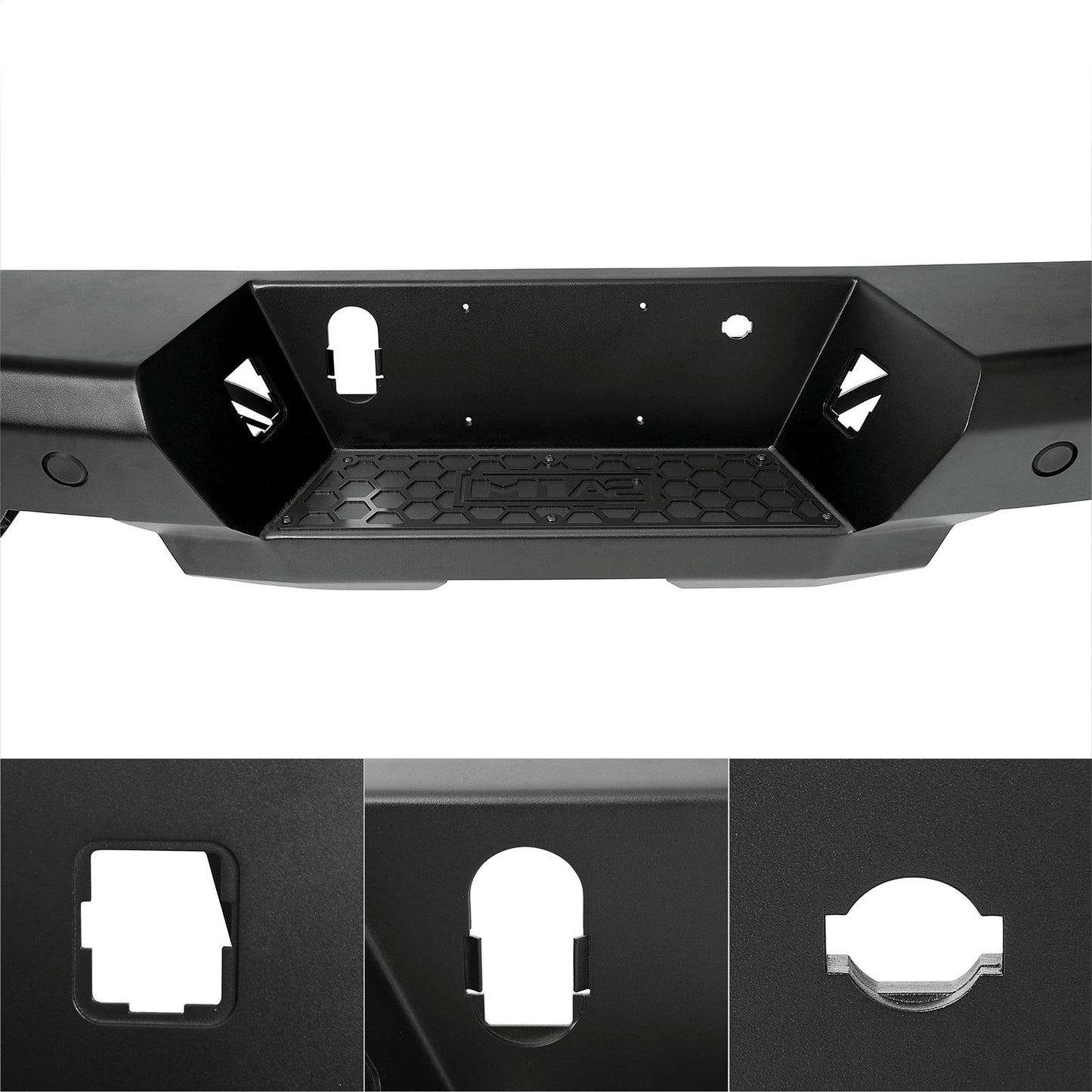 Smittybilt M1A2 Rear Bumper Incl. 2-6 in. Light Bars/Adjustable Steps I 614933
