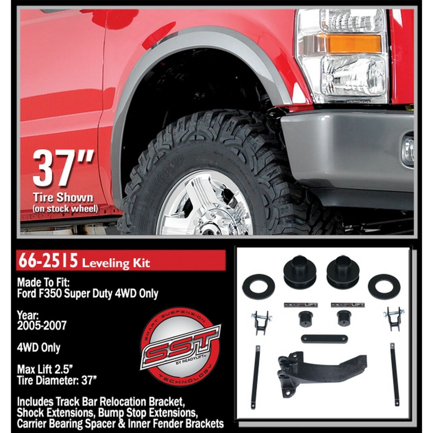 ReadyLIFT 2.5'' Front Leveling Kit with Track Bar Bracket (F250/F350/F450) 66-2515