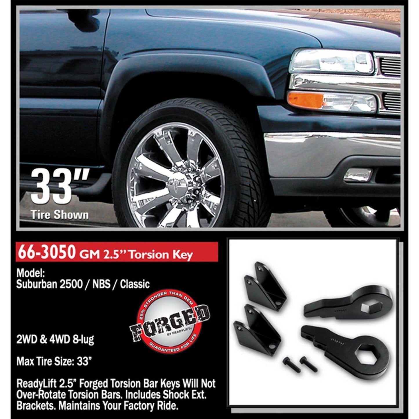 ReadyLIFT 2.5'' Front Leveling Kit (Forged Torsion Key) (2500/3500HD) 66-3050