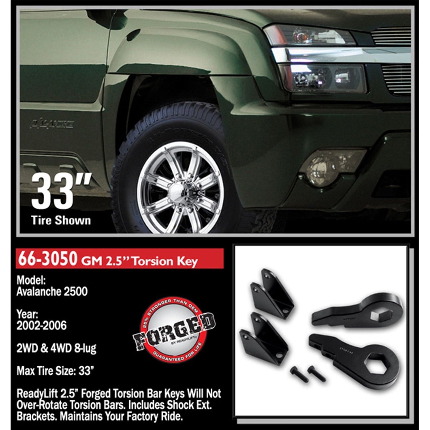 ReadyLIFT 2.5'' Front Leveling Kit (Forged Torsion Key) (2500/3500HD) 66-3050