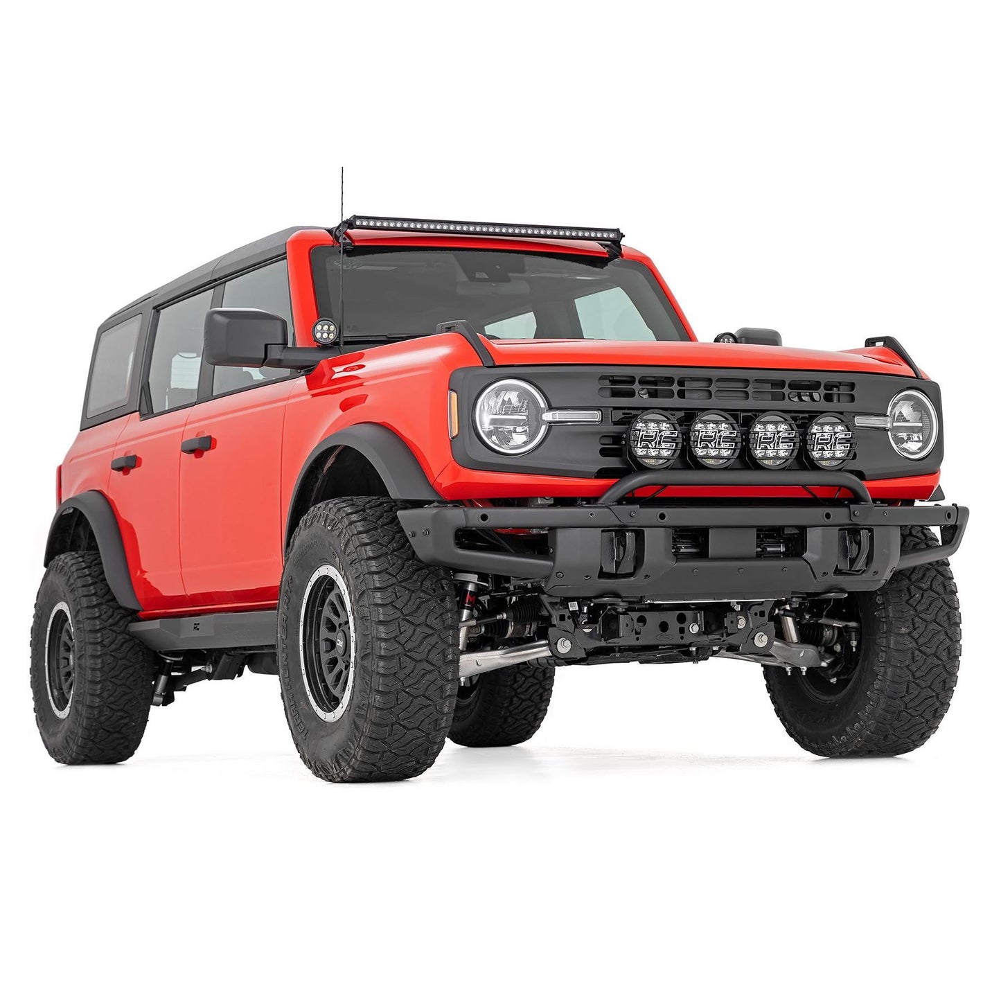 ROUGH COUNTRY Black Series Halo LED Light Pair | White/Amber DRL | 6.5 Inch | Round | 70805B