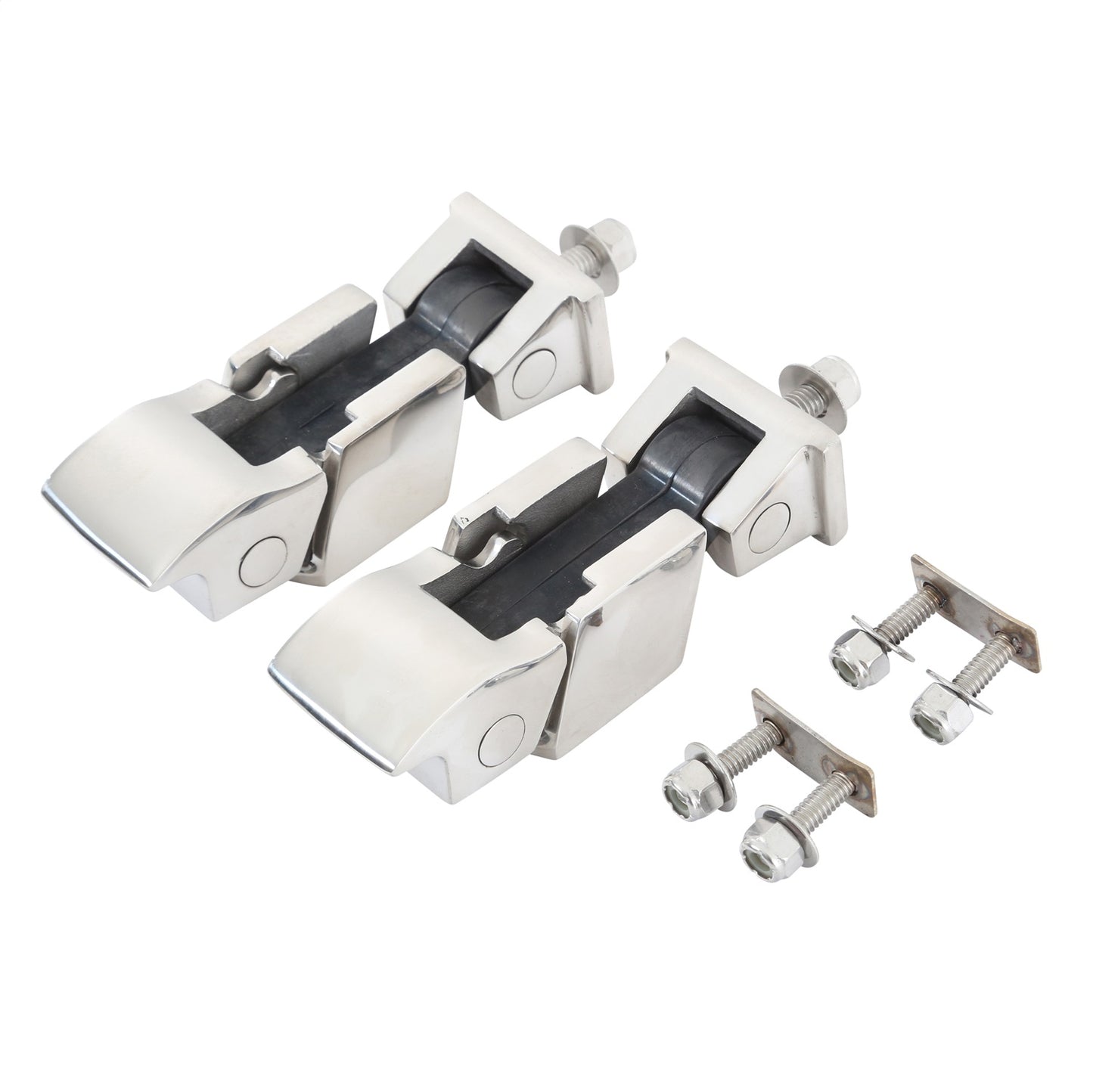Smittybilt Hood Catch Pair Cast Stainless No Drill Installation I 74335