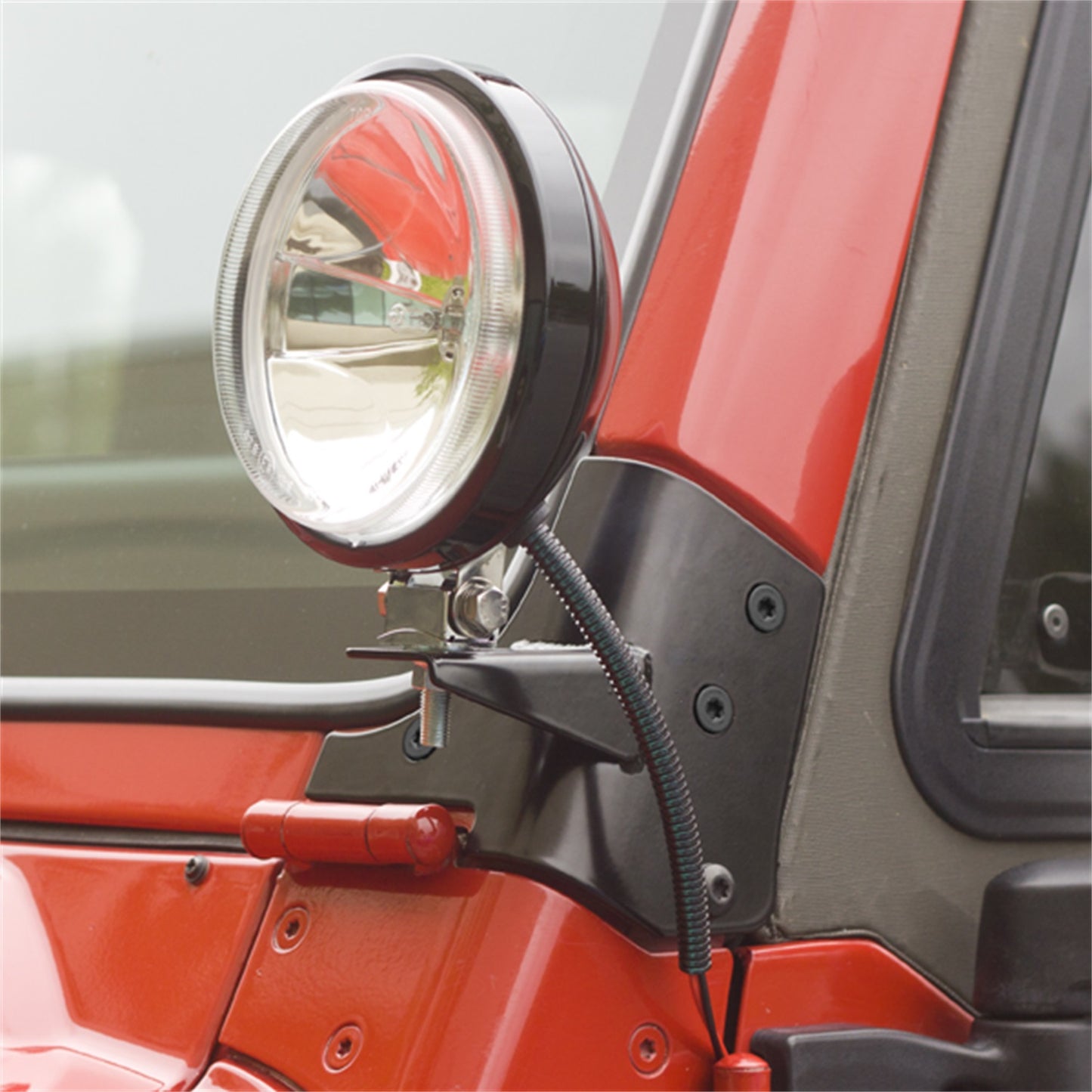 RUGGED RIDGE | 11027.02 | Windshield Hinge Light Bracket Pair, Black, 97-06 Wrangler