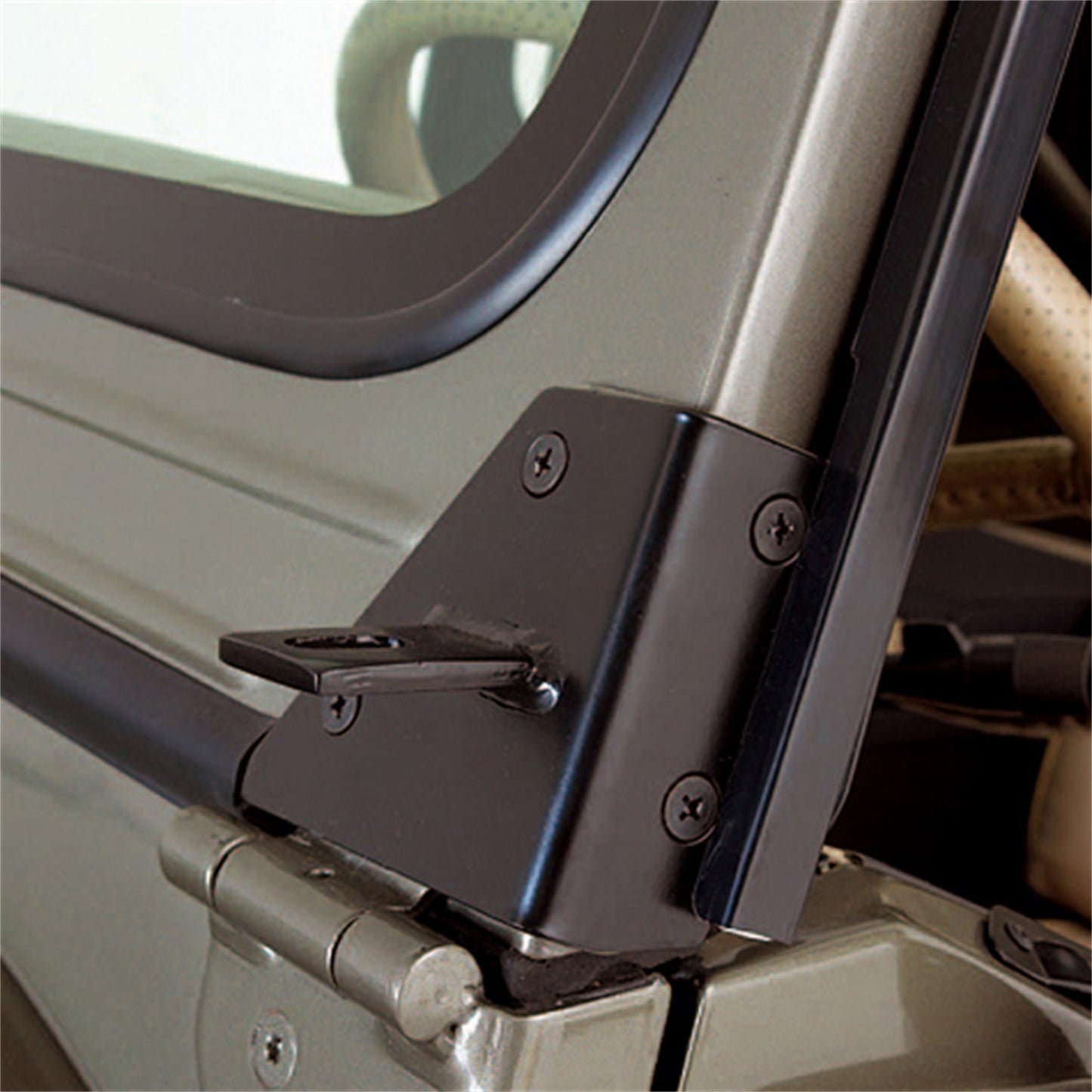 RUGGED RIDGE | 11027.01 | Windshield Hinge Light Bracket Pair, Black, 76-95 Wrangler