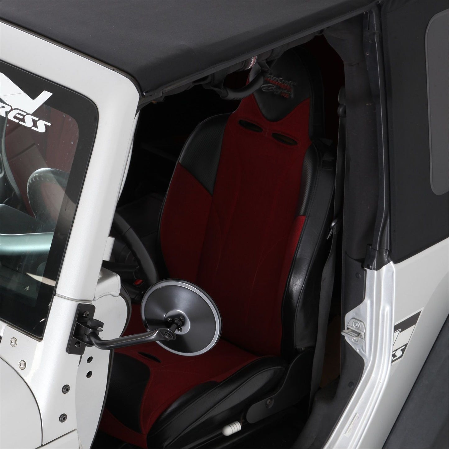 Smittybilt Side Mirror Kit Pair Black No Drill Installation I 7618