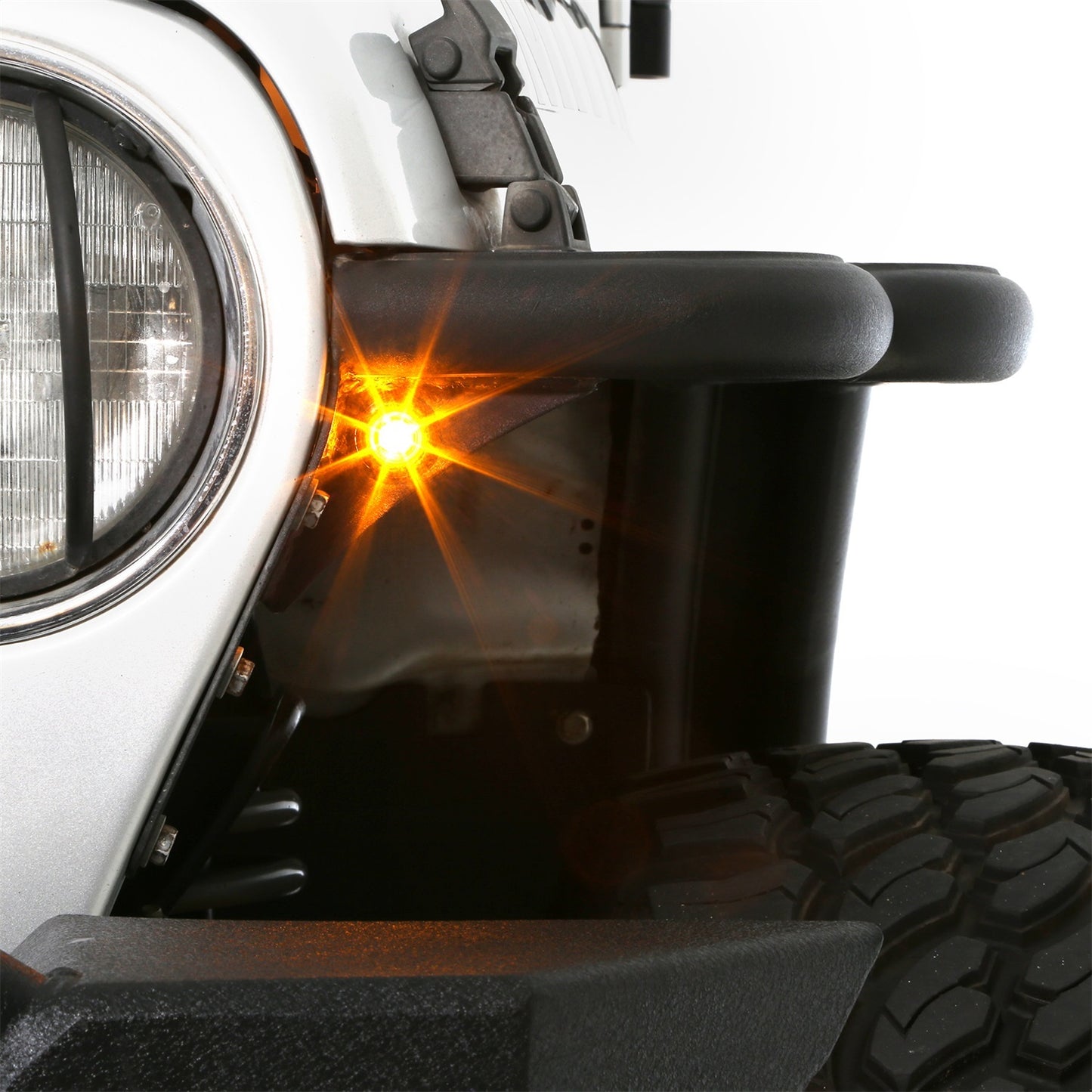 Smittybilt XRC Fender Flare Set Front Black Textured 3/4 in. L.E.D Turn Signal Lights Incl. I 76838