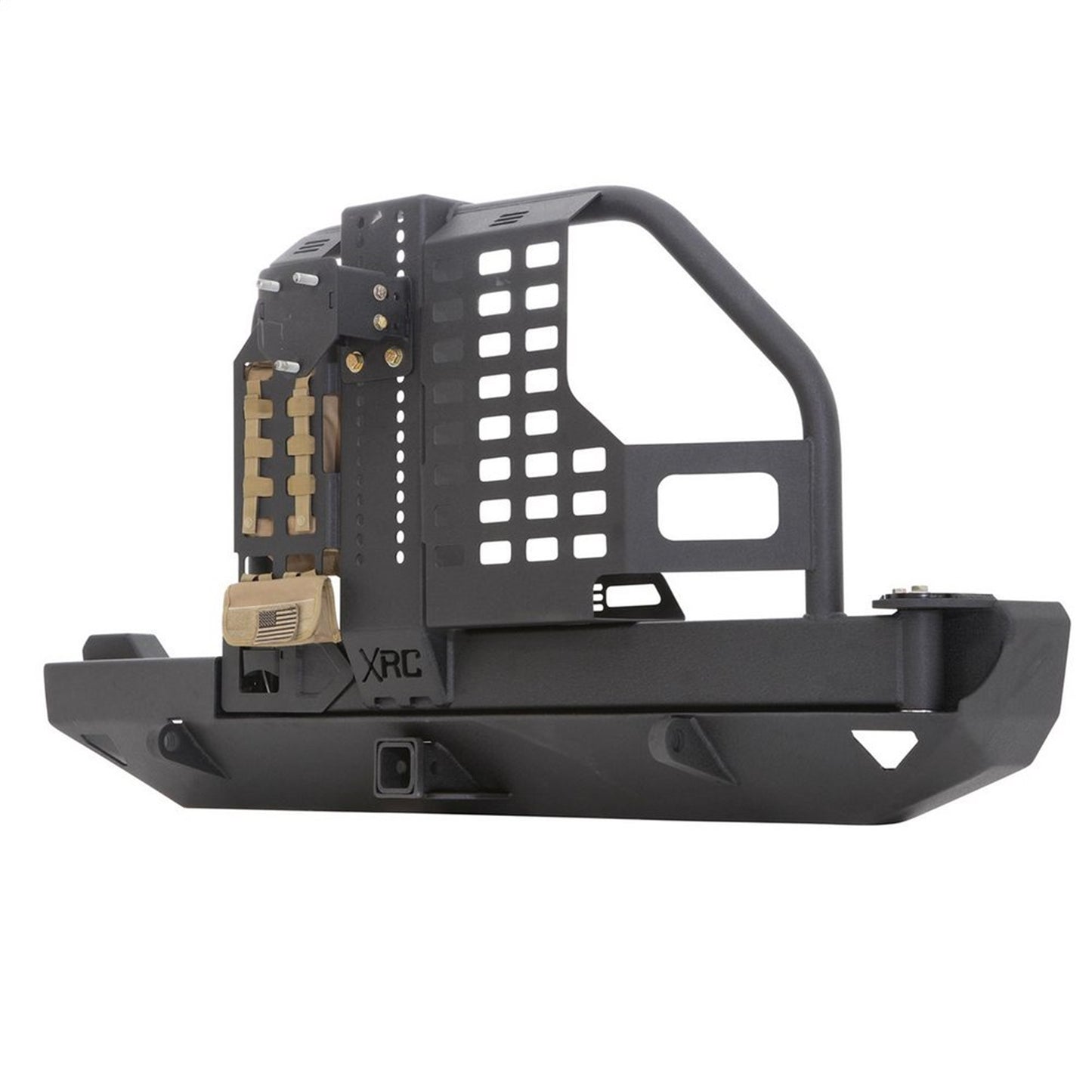 Smittybilt XRC Rear Bumper Textured Black w/Receiver Hitch No Drill Installation Tire Carrier Not Included I 76856-01