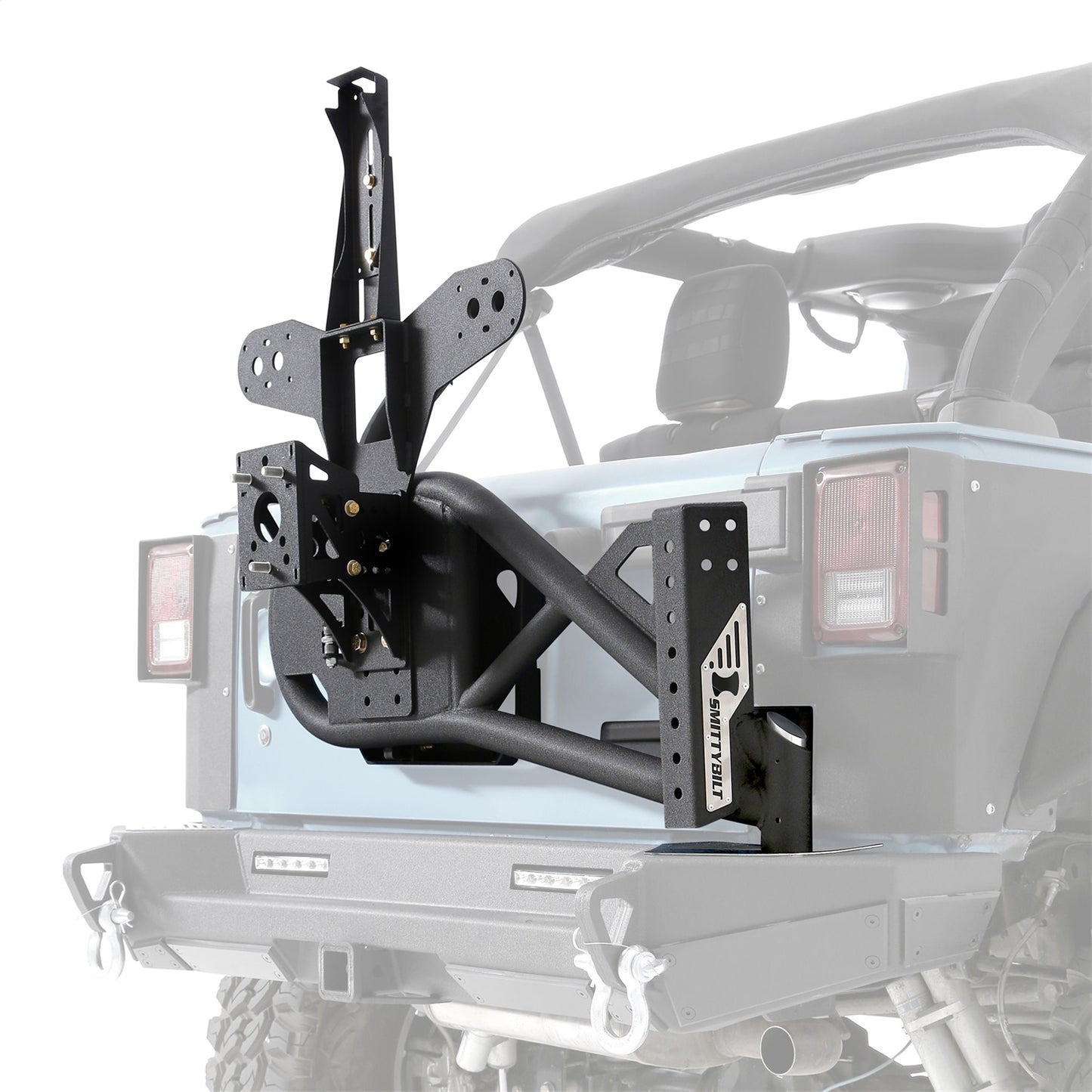 Smittybilt XRC Tire Carrier Bolt on Design For SRC Gen2 Bumpers Black Textured I 76857