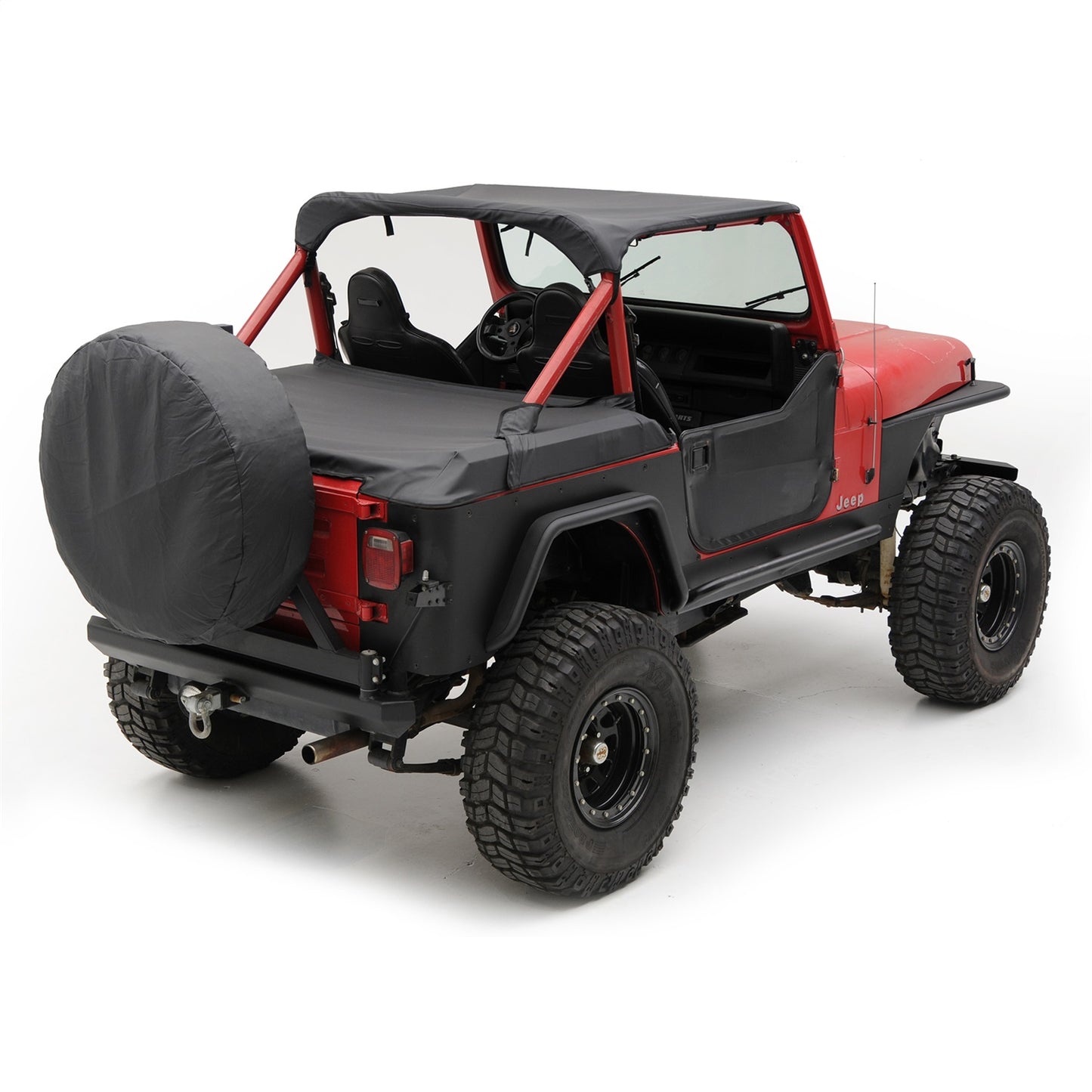 Smittybilt XRC Tube Fender Front Textured Black Powder Coat Relocates Factory Latch I 76866