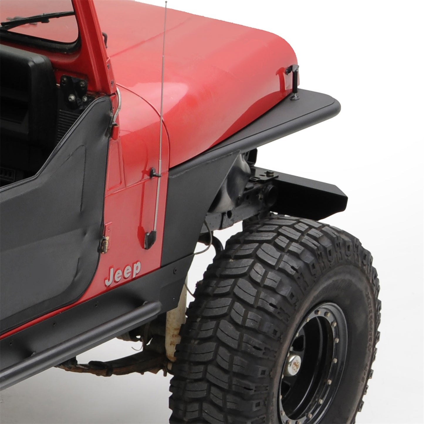 Smittybilt XRC Tube Fender Front Textured Black Powder Coat Relocates Factory Latch I 76866