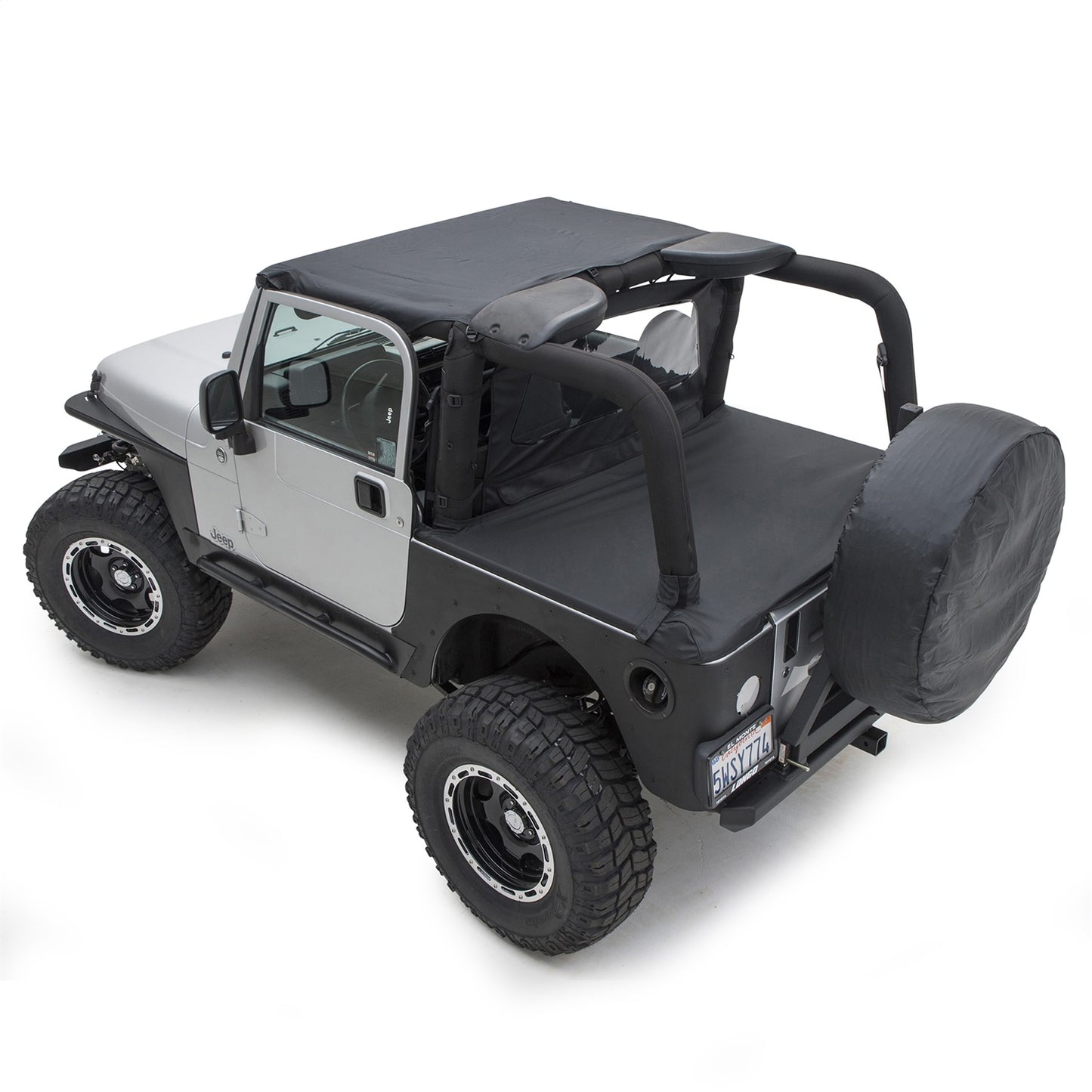 Smittybilt XRC Tube Fender Front Textured Black Powder Coat Relocates Factory Latch I 76872