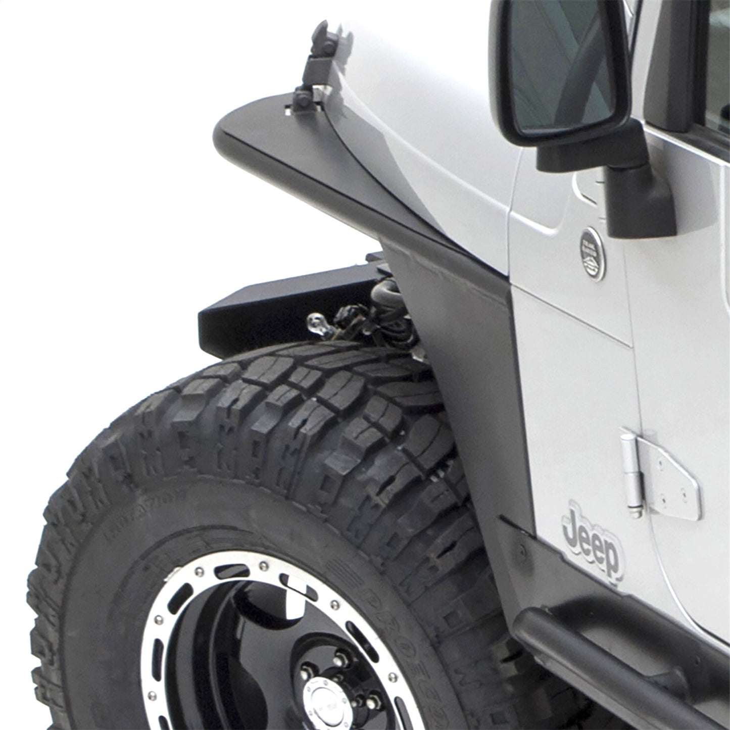 Smittybilt XRC Tube Fender Front Textured Black Powder Coat Relocates Factory Latch I 76872