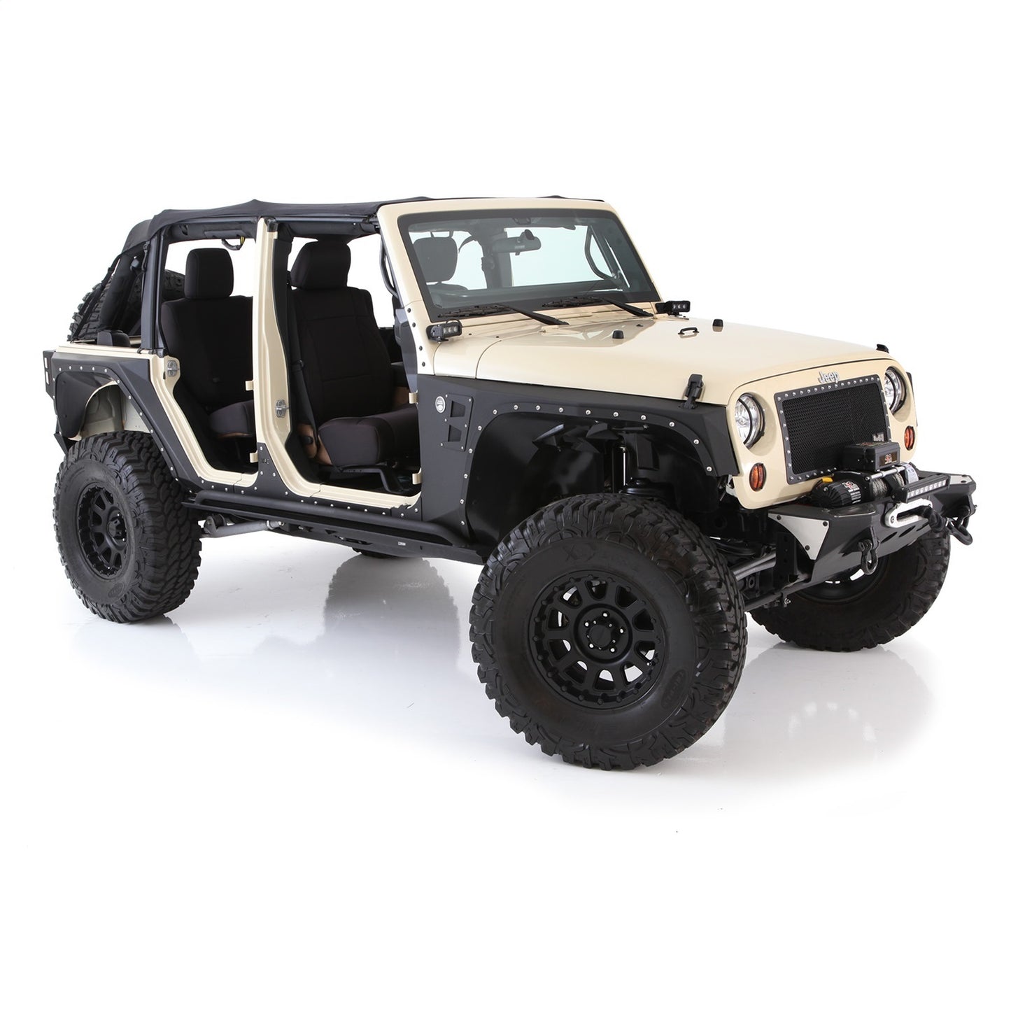 Smittybilt XRC Armor Fender Skin Front Matte Black Powder Coat Incl. Inner Fender Liner I 76880