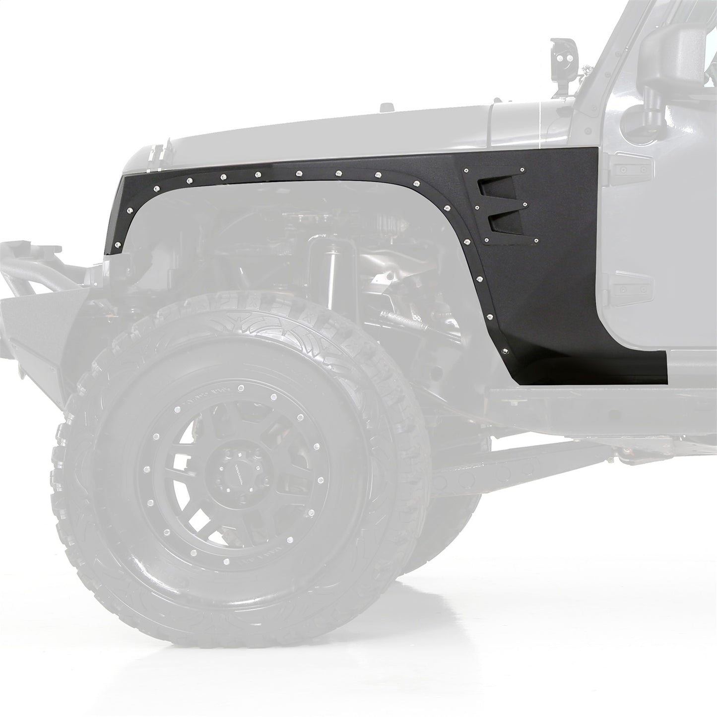 Smittybilt XRC Armor Fender Skin Front Matte Black Powder Coat Incl. Inner Fender Liner I 76880