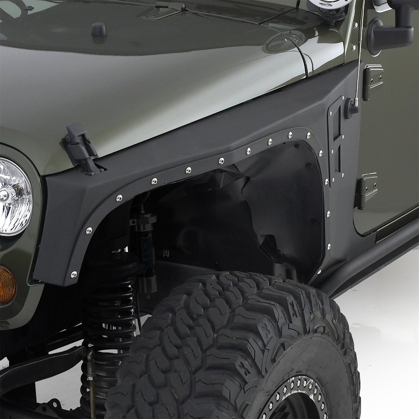 Smittybilt XRC Armor Fender Skin Front Matte Black Powder Coat Incl. Inner Fender Liner I 76880