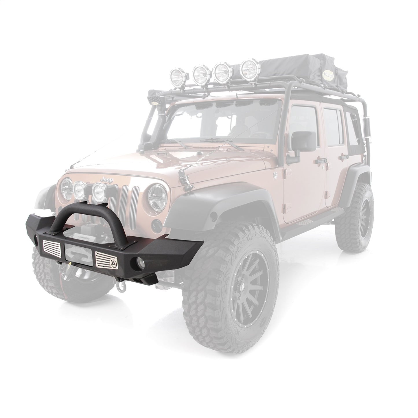 Smittybilt XRC Atlas Front Bumper Textured Matte Black Incl. Winch Plate Skid Plate D-Rings I 76892