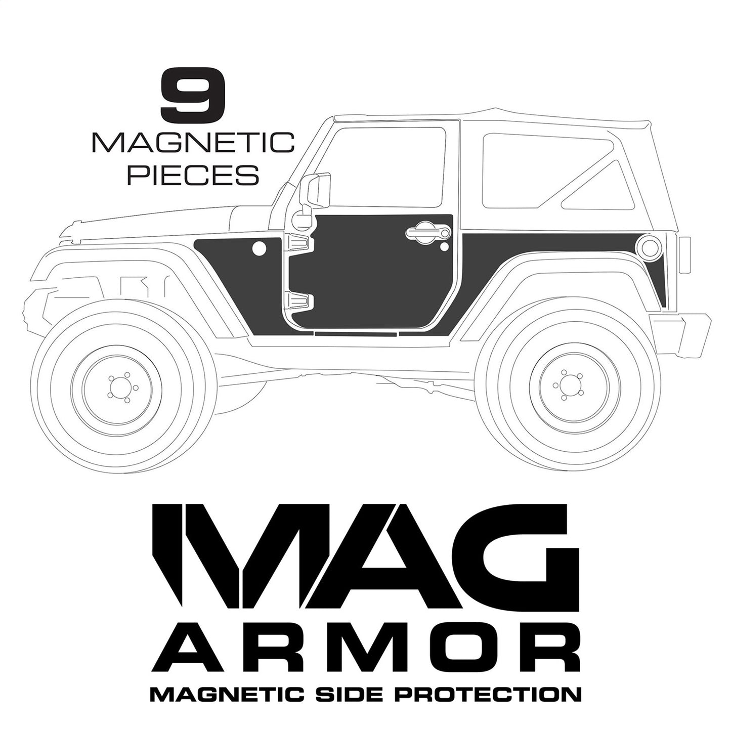 Smittybilt Mag-Armor Magnetic Trail Skins Set Of 9 I 76992