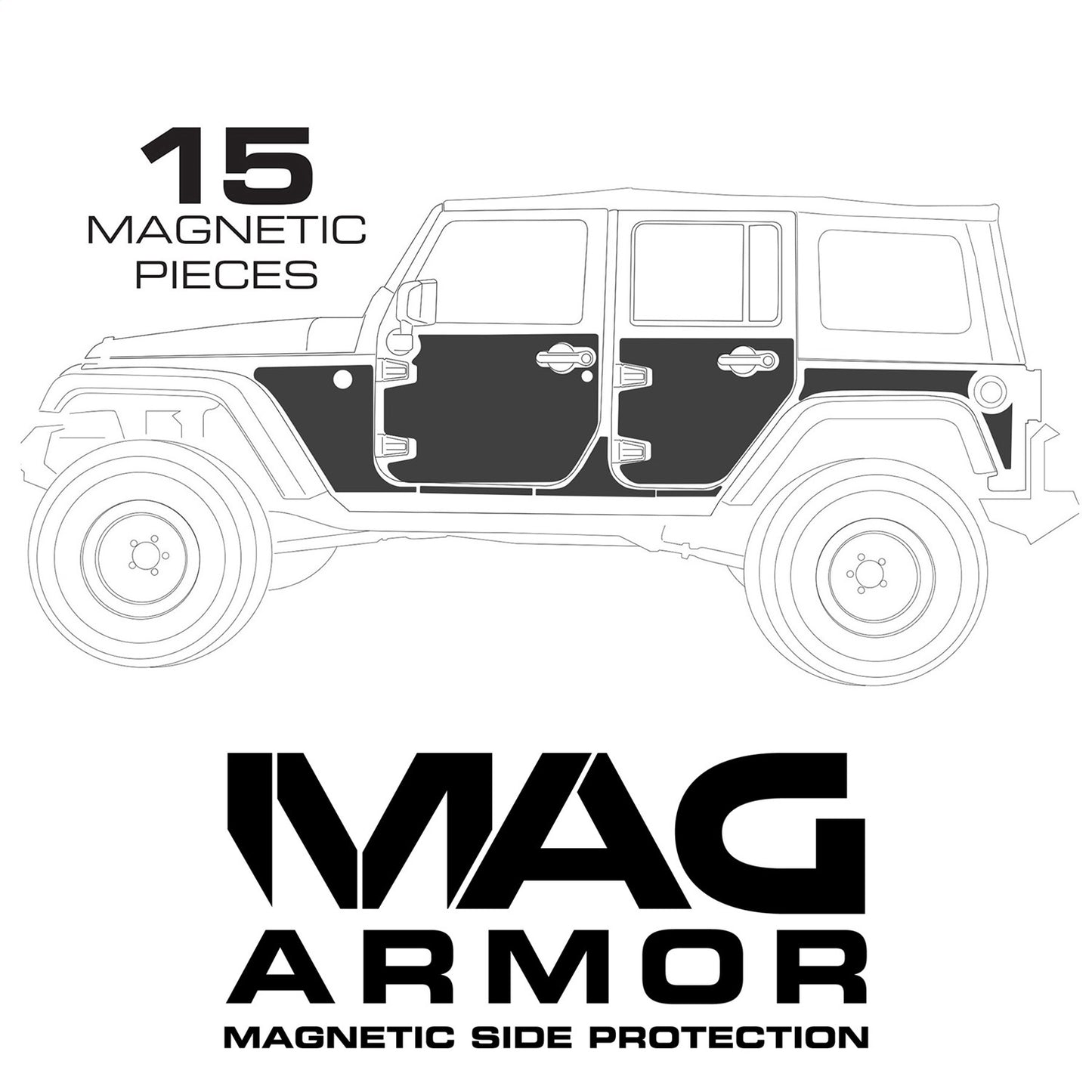 Smittybilt Mag-Armor Magnetic Trail Skins Set Of 15 I 76994