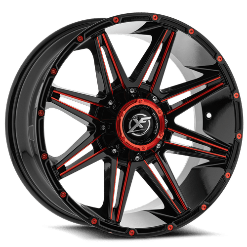 XF OFFROAD XF-220 Gloss Black Red Milled