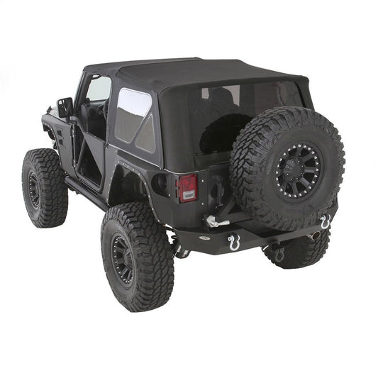 Smittybilt Replacement Soft Top Incl. 2 Front Replacement Upper Door Skins w/Tinted Windows Black Diamond I 9070235