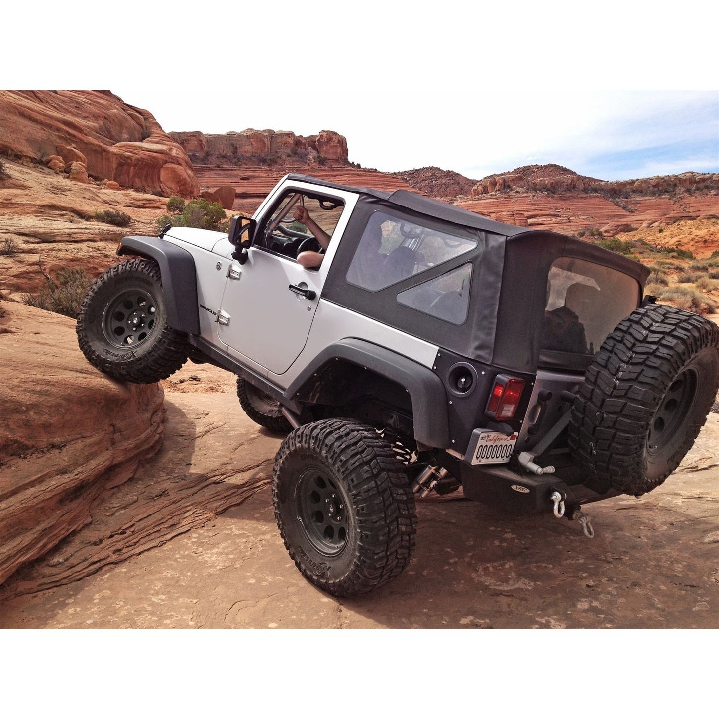 Smittybilt Replacement Soft Top Incl. 2 Front Replacement Upper Door Skins w/Tinted Windows Black Diamond I 9070235