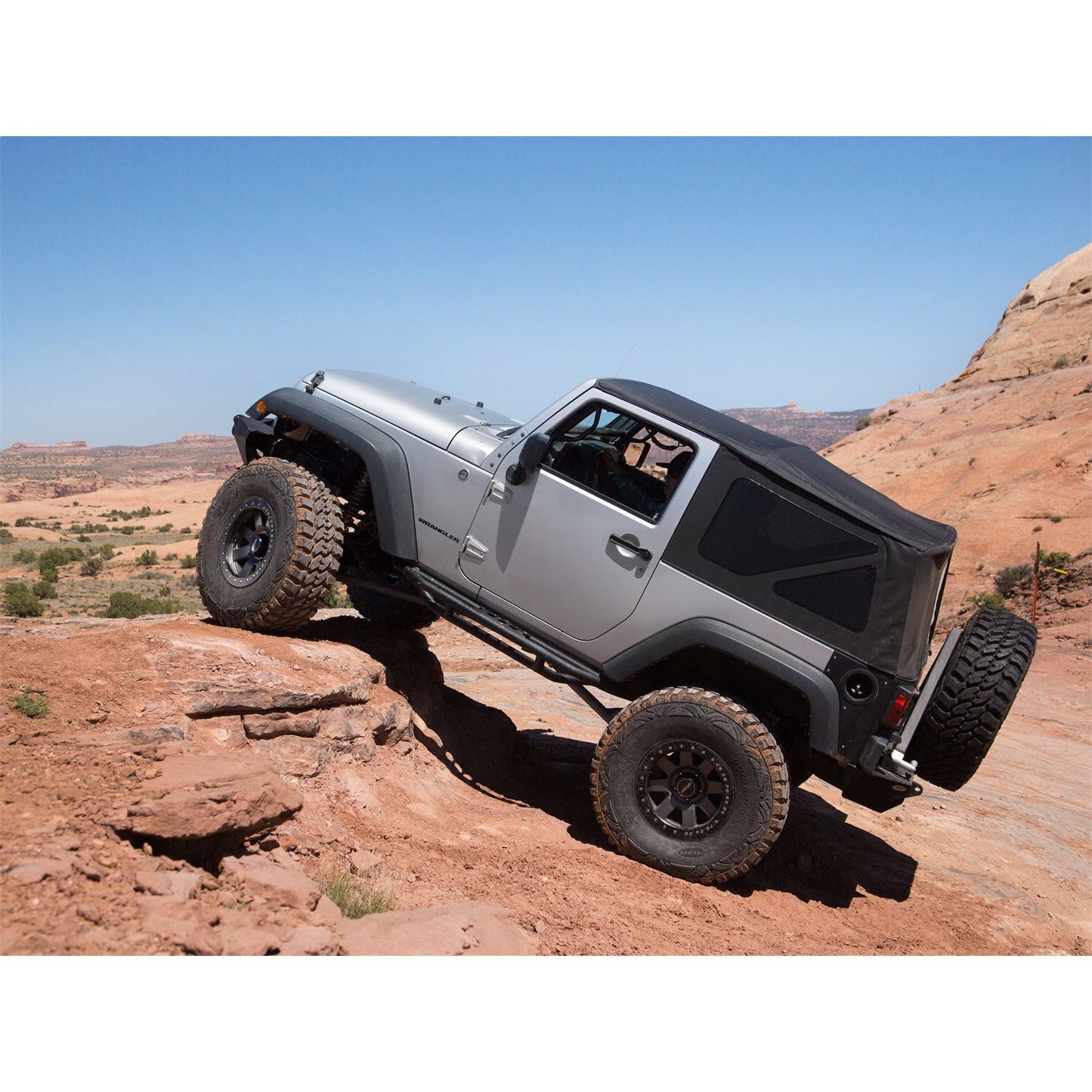 Smittybilt Replacement Soft Top Incl. 2 Front Replacement Upper Door Skins w/Tinted Windows Black Diamond I 9070235