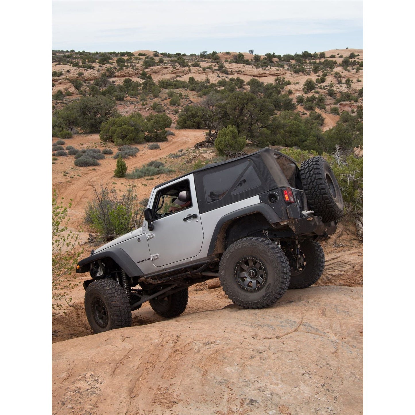Smittybilt Replacement Soft Top Incl. 2 Front Replacement Upper Door Skins w/Tinted Windows Black Diamond I 9070235
