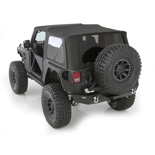 Smittybilt Replacement Soft Top Incl. 2 Front Replacement Upper Door Skins w/Tinted Windows Black Diamond I 9075235