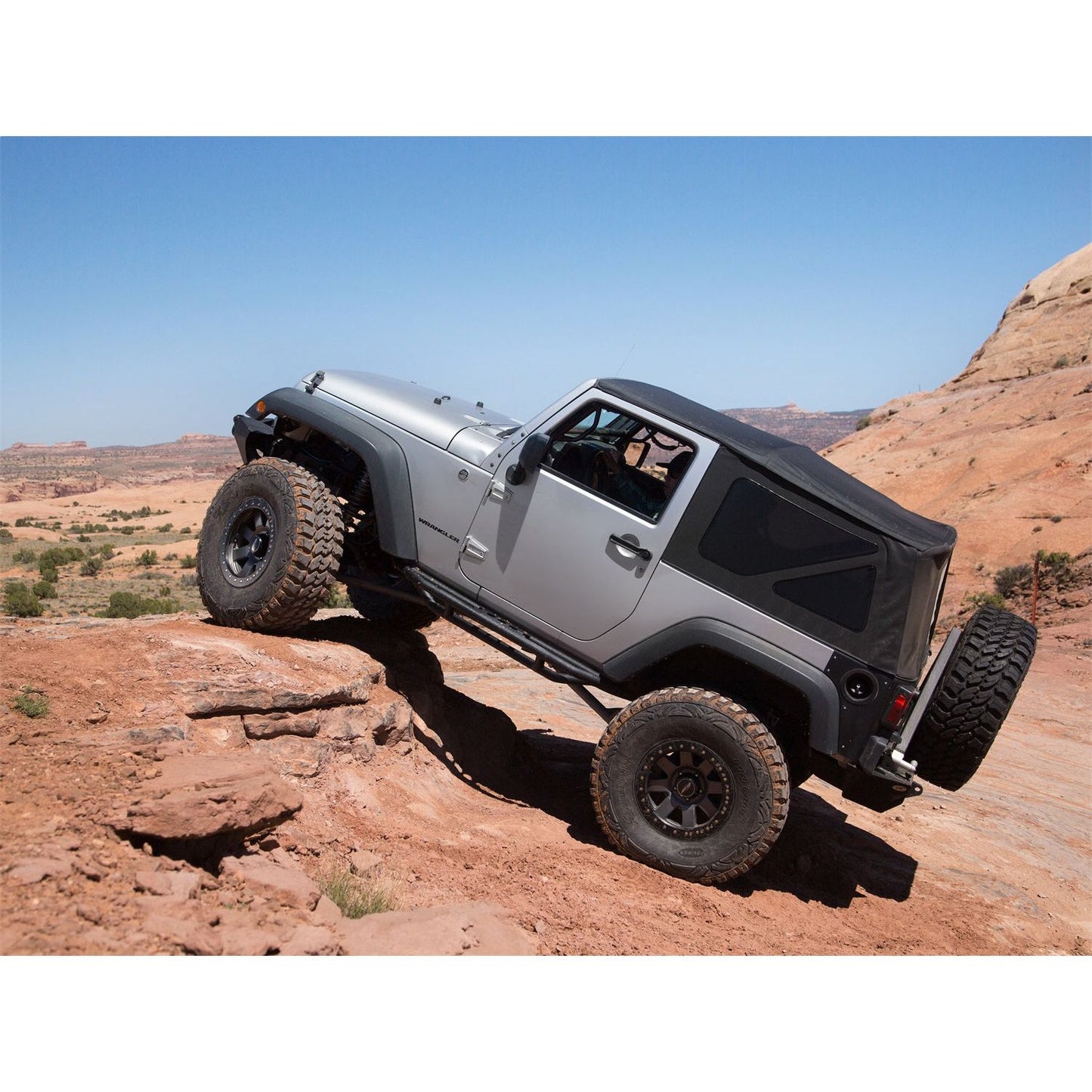 Smittybilt Replacement Soft Top Incl. 2 Front Replacement Upper Door Skins w/Tinted Windows Black Diamond I 9075235