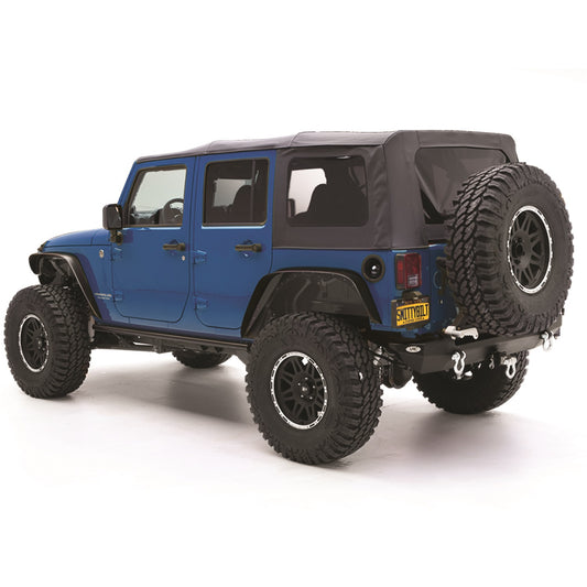 Smittybilt Replacement Soft Top w/Tinted Windows And No Upper Doors Black Diamond I 9085235