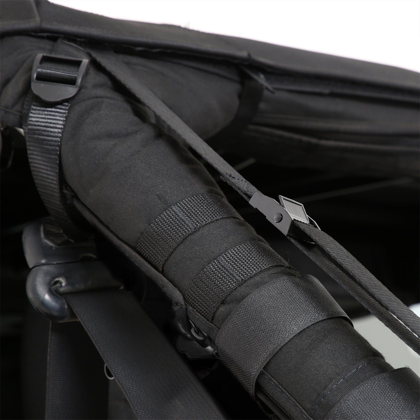 Smittybilt Bowless Combo Top w/Tinted Windows ProT3K Triple Layered Marine Grade Durable Vinyl Coated Soft Top OEM Diamond Style Fabric 30ml DOT Tinted Glass Black I 9087235
