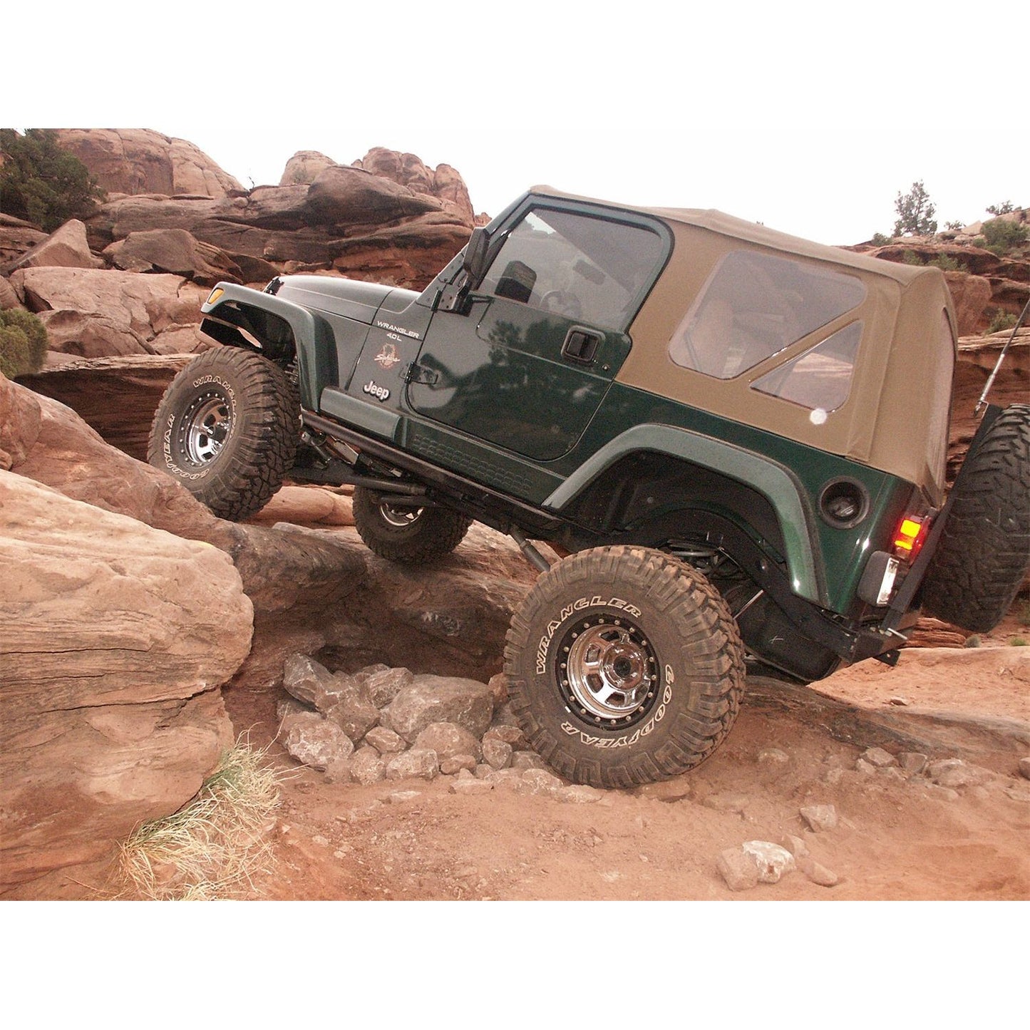 Smittybilt Replacement Soft Top Spice Incl. 2 Front Replacement Upper Door Skins w/Tinted Windows I 9970217